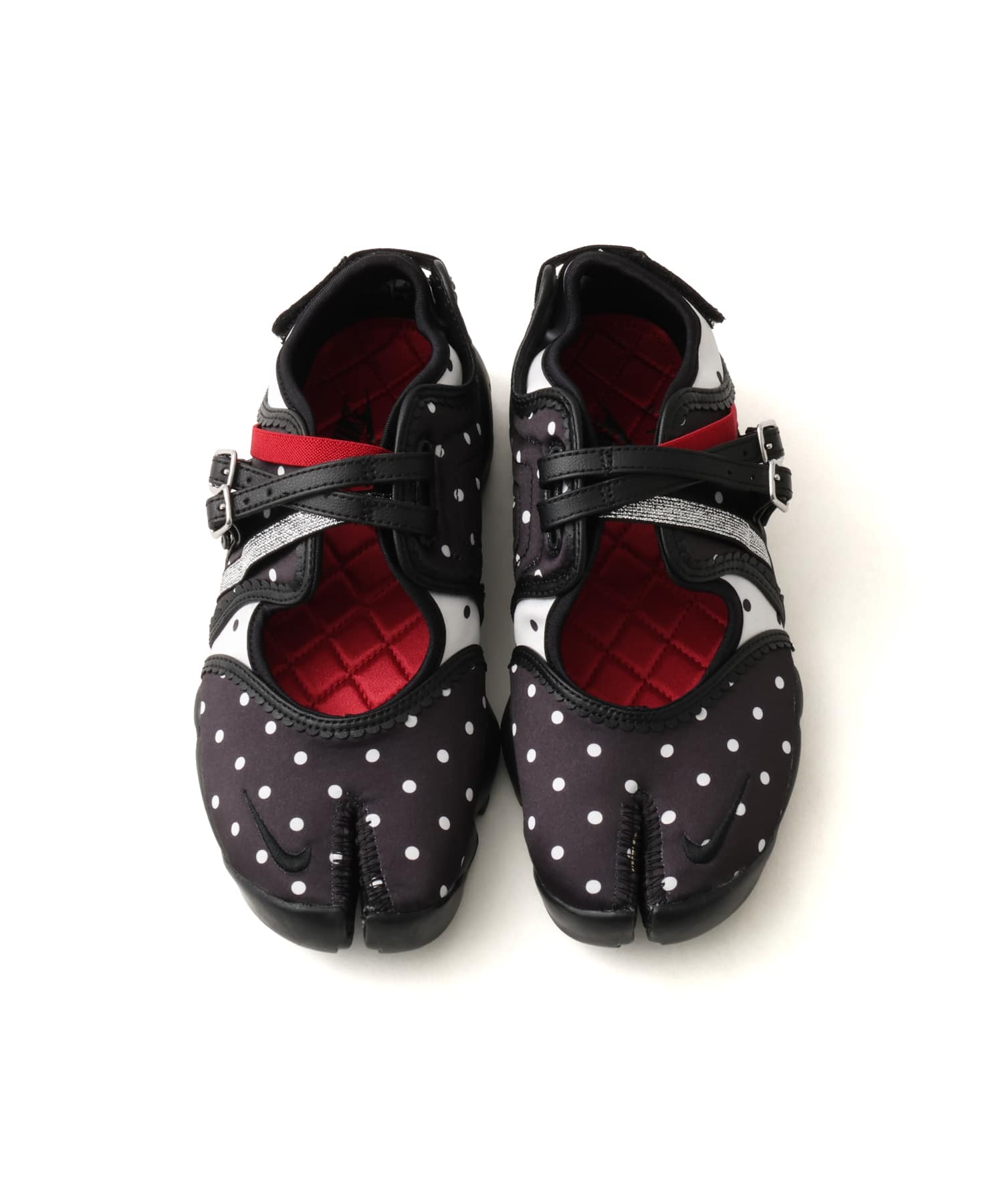NIKE WMNS AIR RIFT BR BLACK/BLACK-BLACK-MTLC SILVER-UNIV RED-WHITEの画像