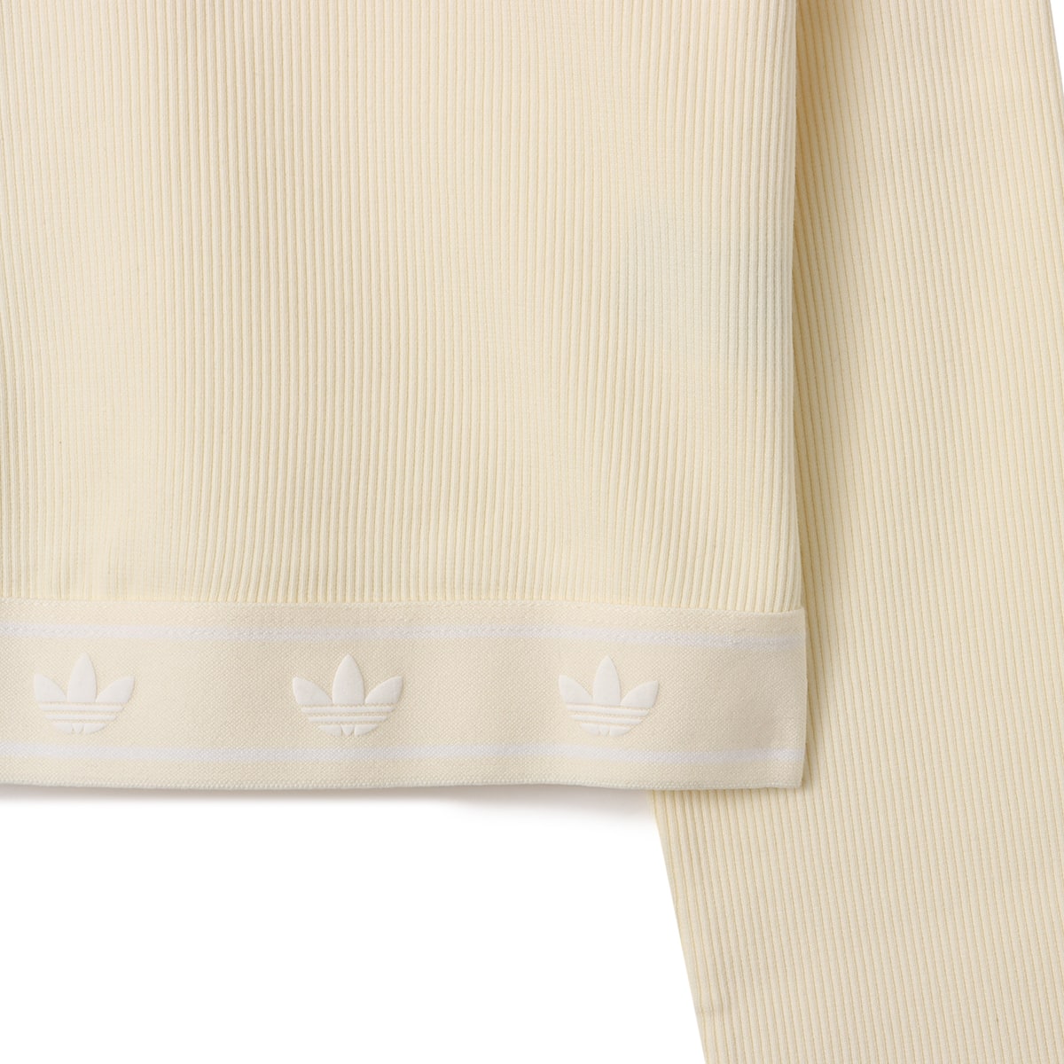 adidas RIB LONGSLEEVE TOP クリームホワイトの画像