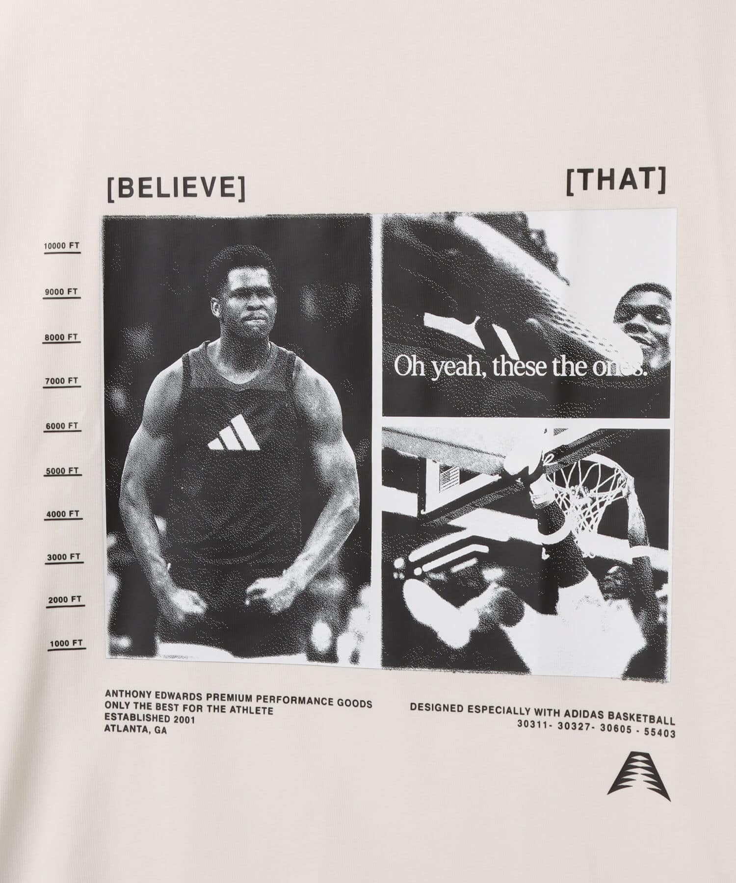adidas ANTHONY EDWARDS GFX TEE クラウドホワイトの画像