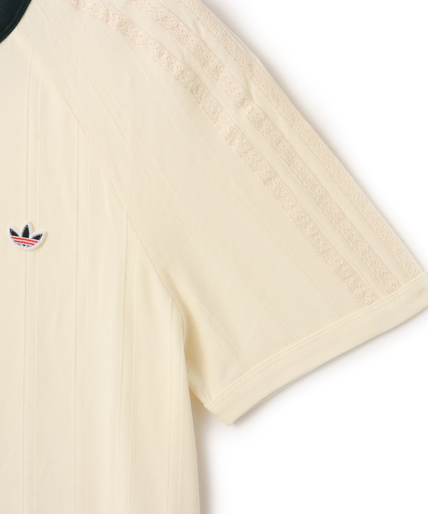 adidas CLOT RIB T-SHIRT BY EDISON CHEN クリームホワイト/グリーンナイトの画像