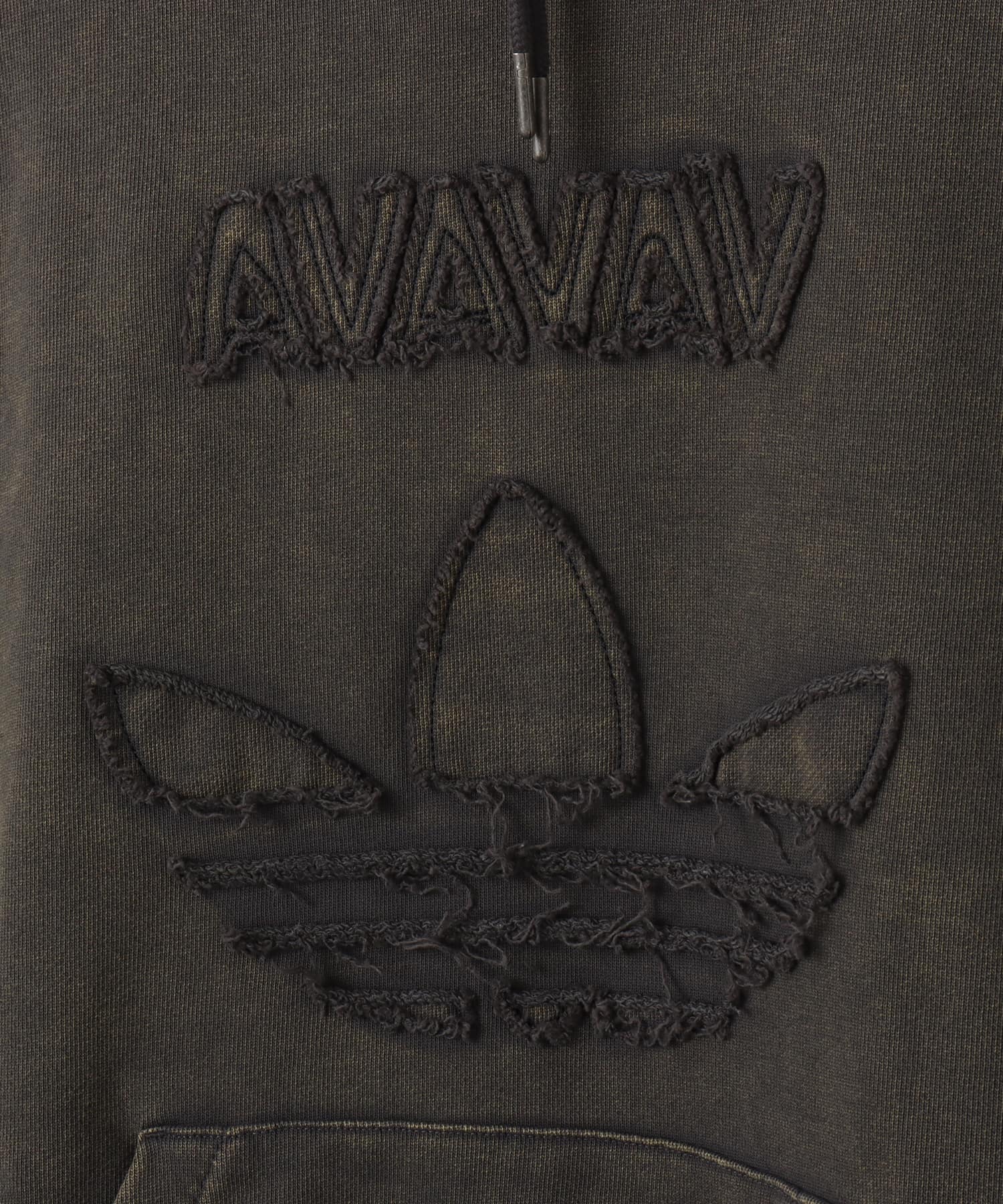 adidas by Avavav SHOULDERLESS HOODIE カーボンの画像