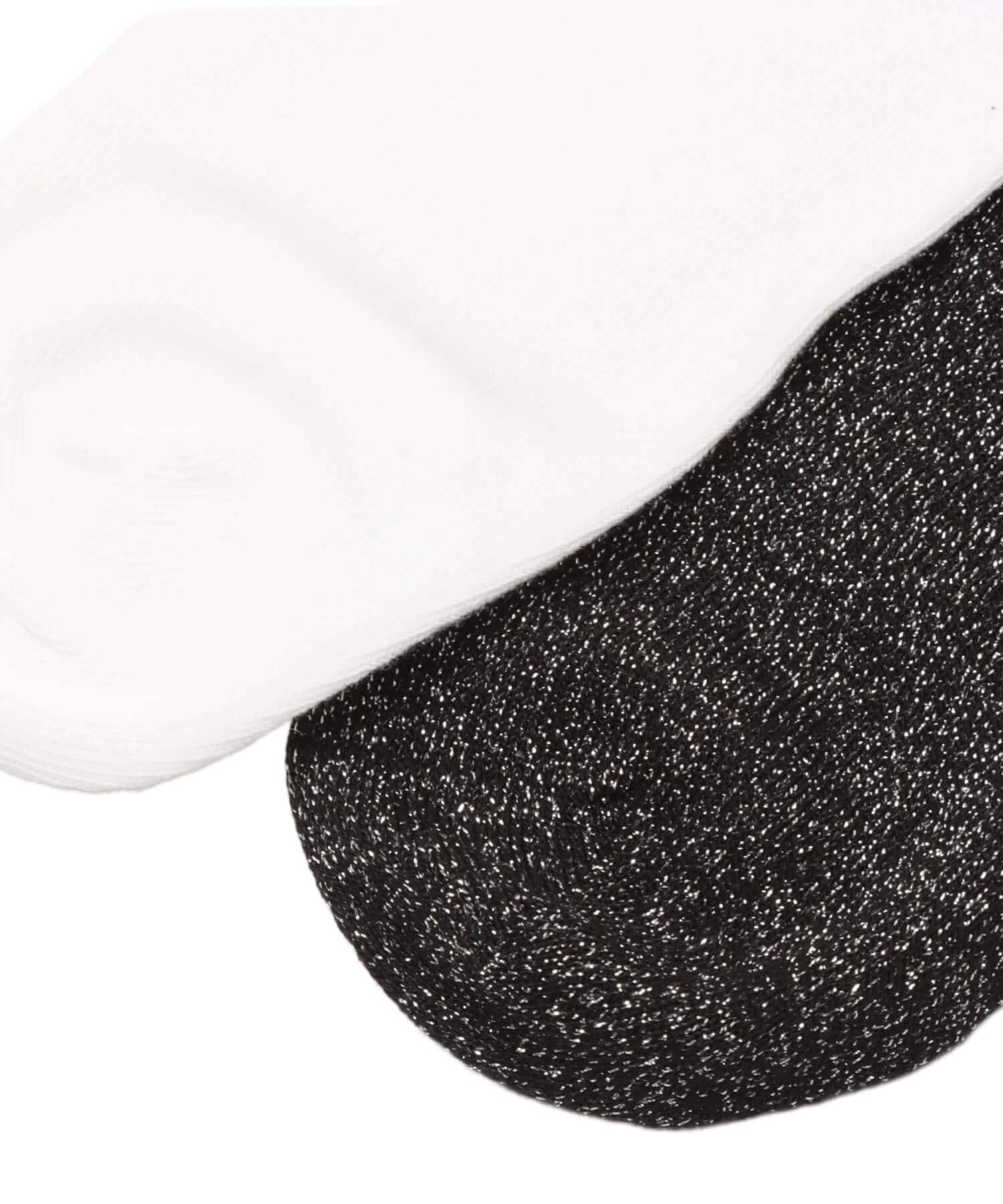adidas 3 STRIPES GLITTER CREW SOCKS 2 PAIRS ブラック/ホワイトの画像