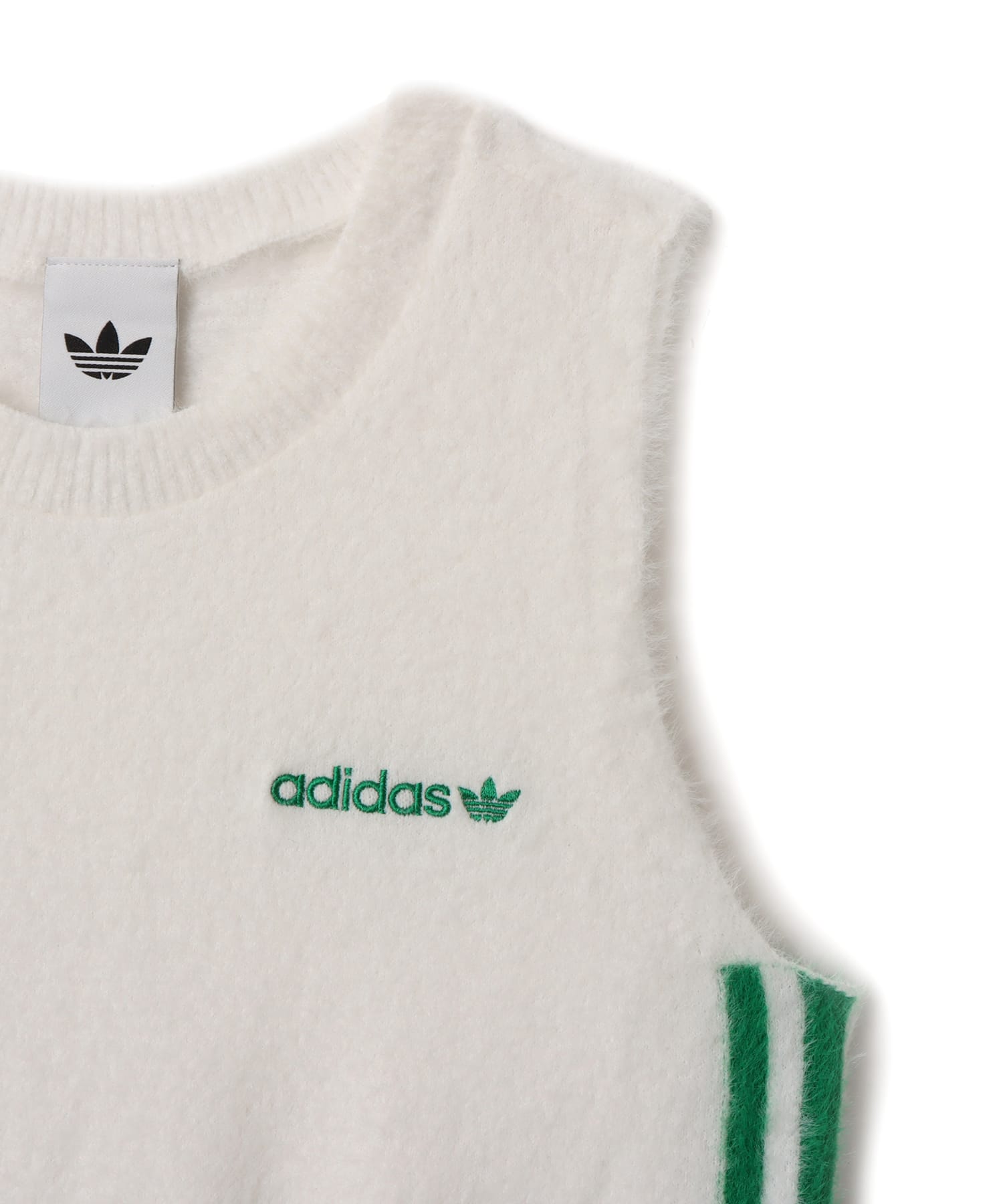 adidas FLUFFY KNITTED VEST オフホワイトの画像