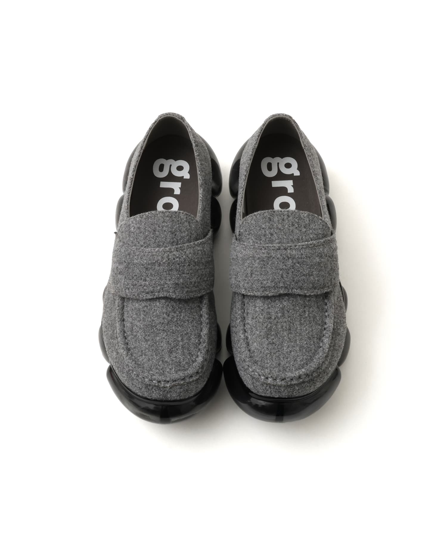 grounds JEWELRY FELT LOAFER LIGHT GRAYの画像