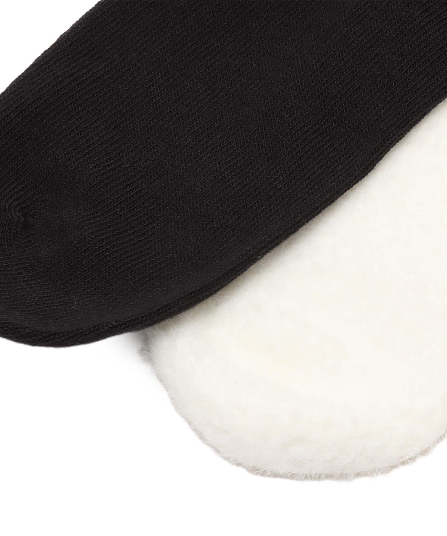 adidas FLUFFY CREW SOCK 2 PAIRS オフホワイト/ブラックの画像