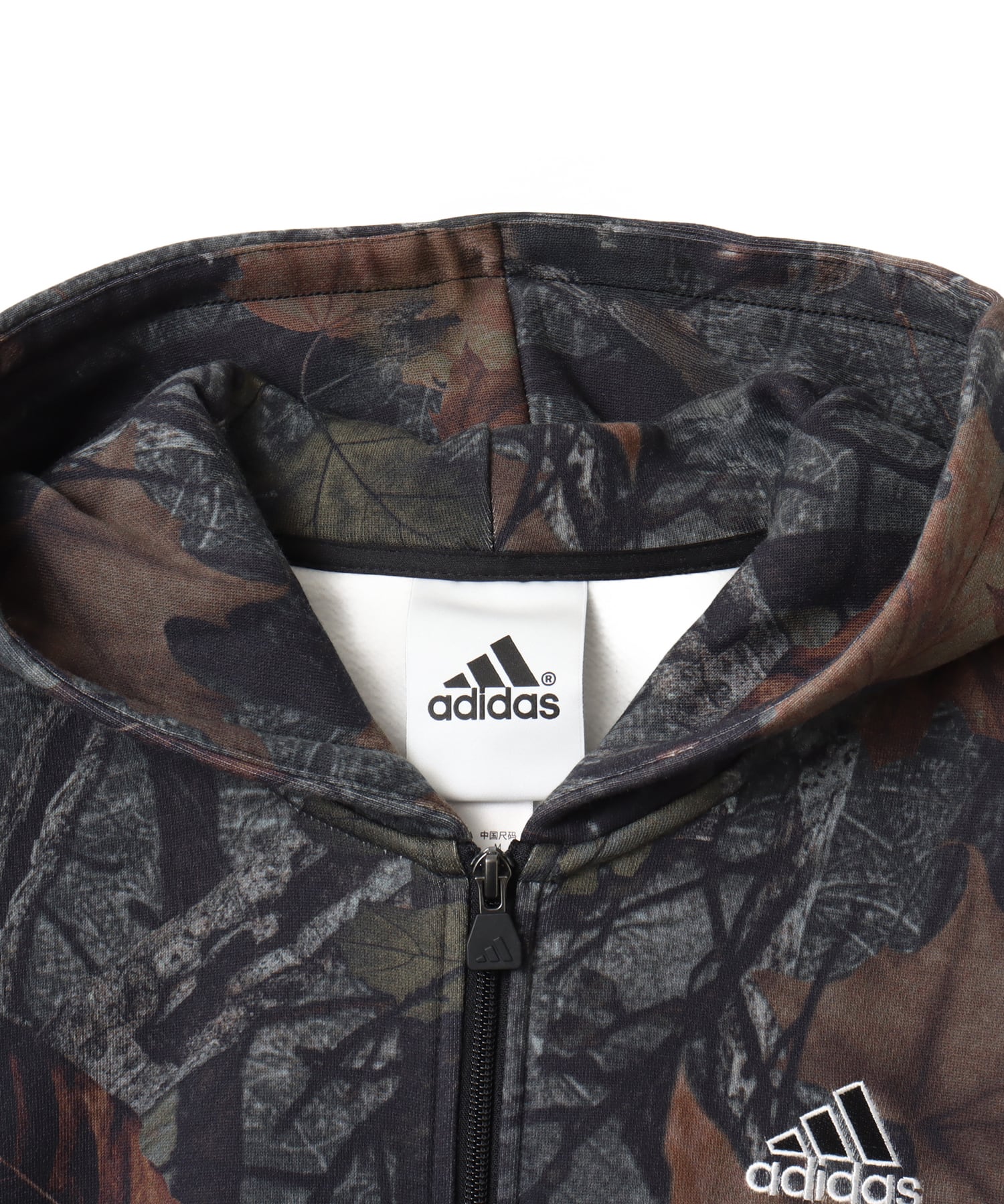 adidas CAMO HOODED FULL-ZIP ブラックの画像