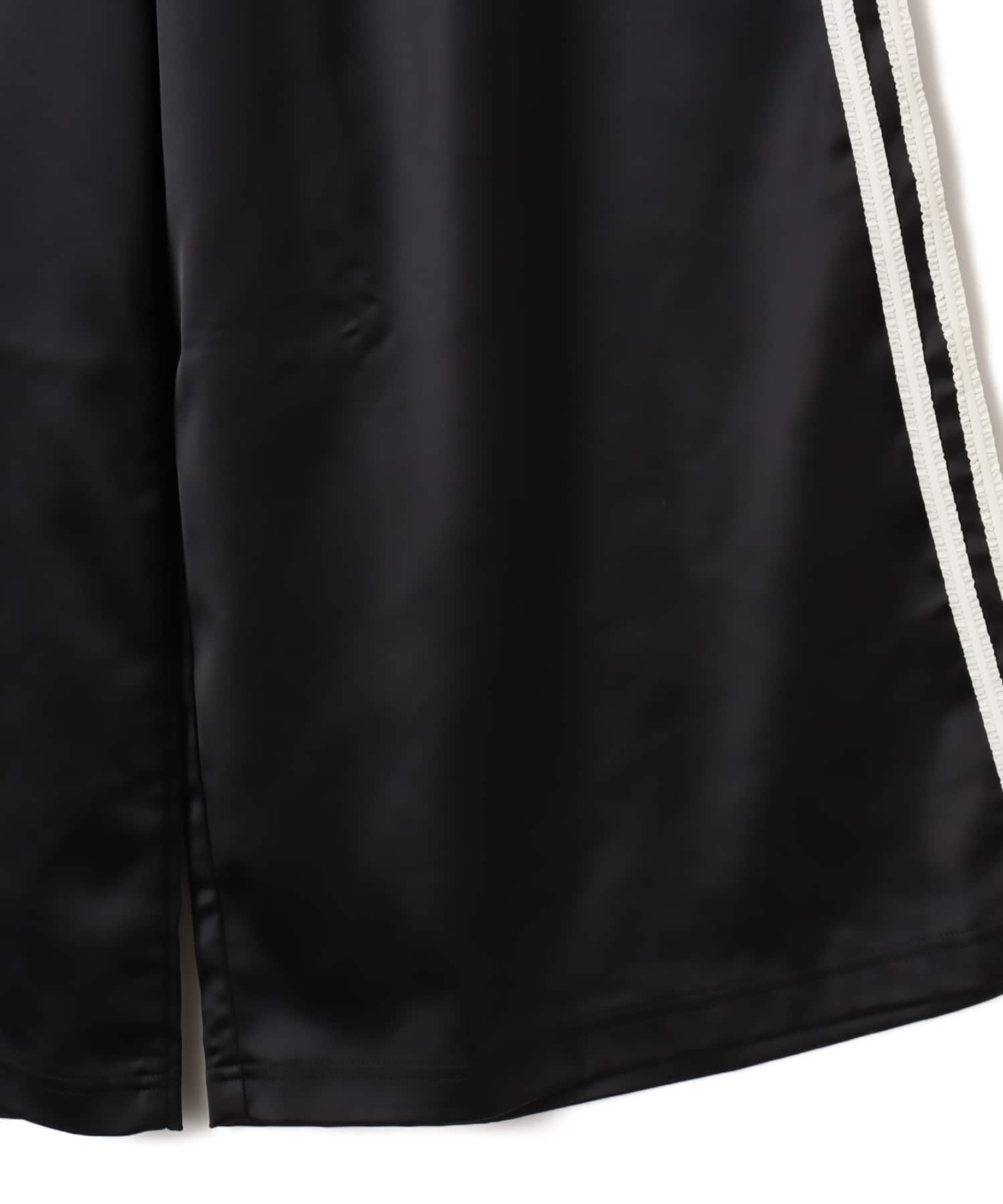 adidas SATIN WIDE LEG PANTS RUFFLE 3S ブラックの画像