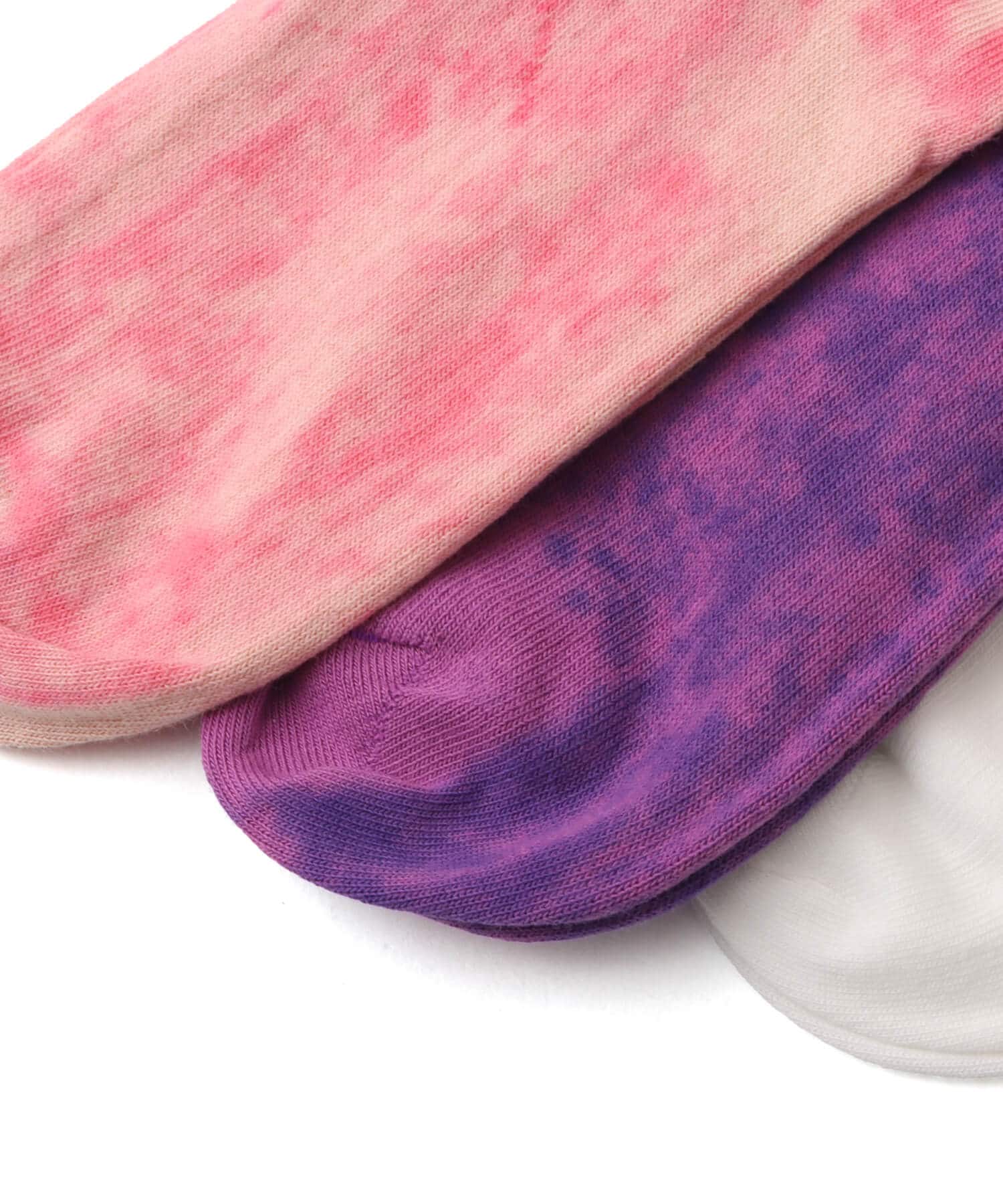 adidas TIE DYE CREW SOCKS 3 PAIRS ブラッシュピンク/パープルラッシュ/ホワイトの画像