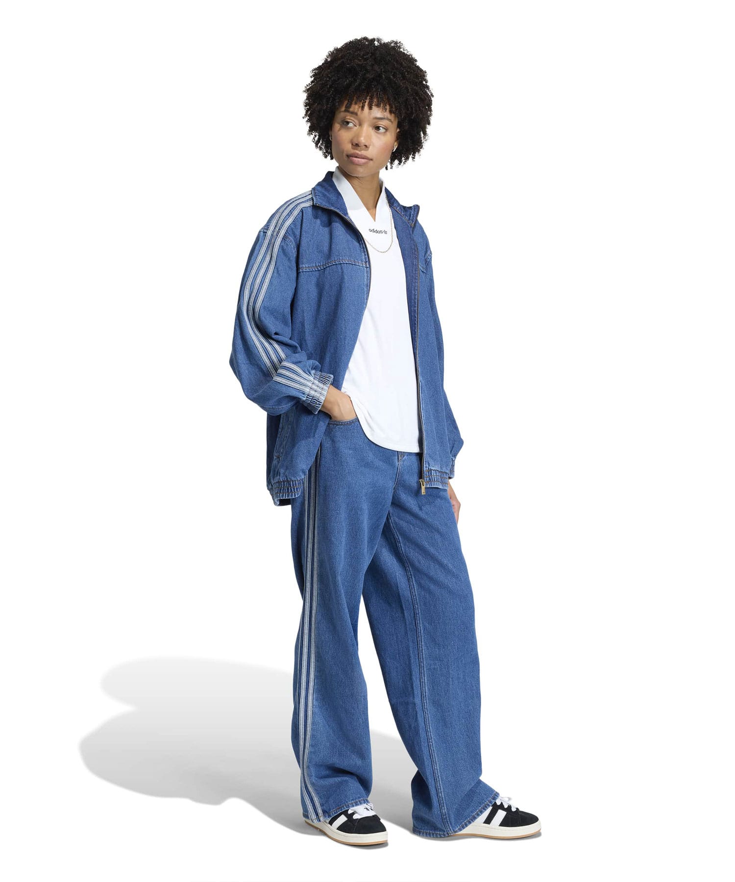 こ*は様 adidas デニム　ファイヤーバード　track jacket げん アディダス スケートボーディング ファイヤーバード トラック