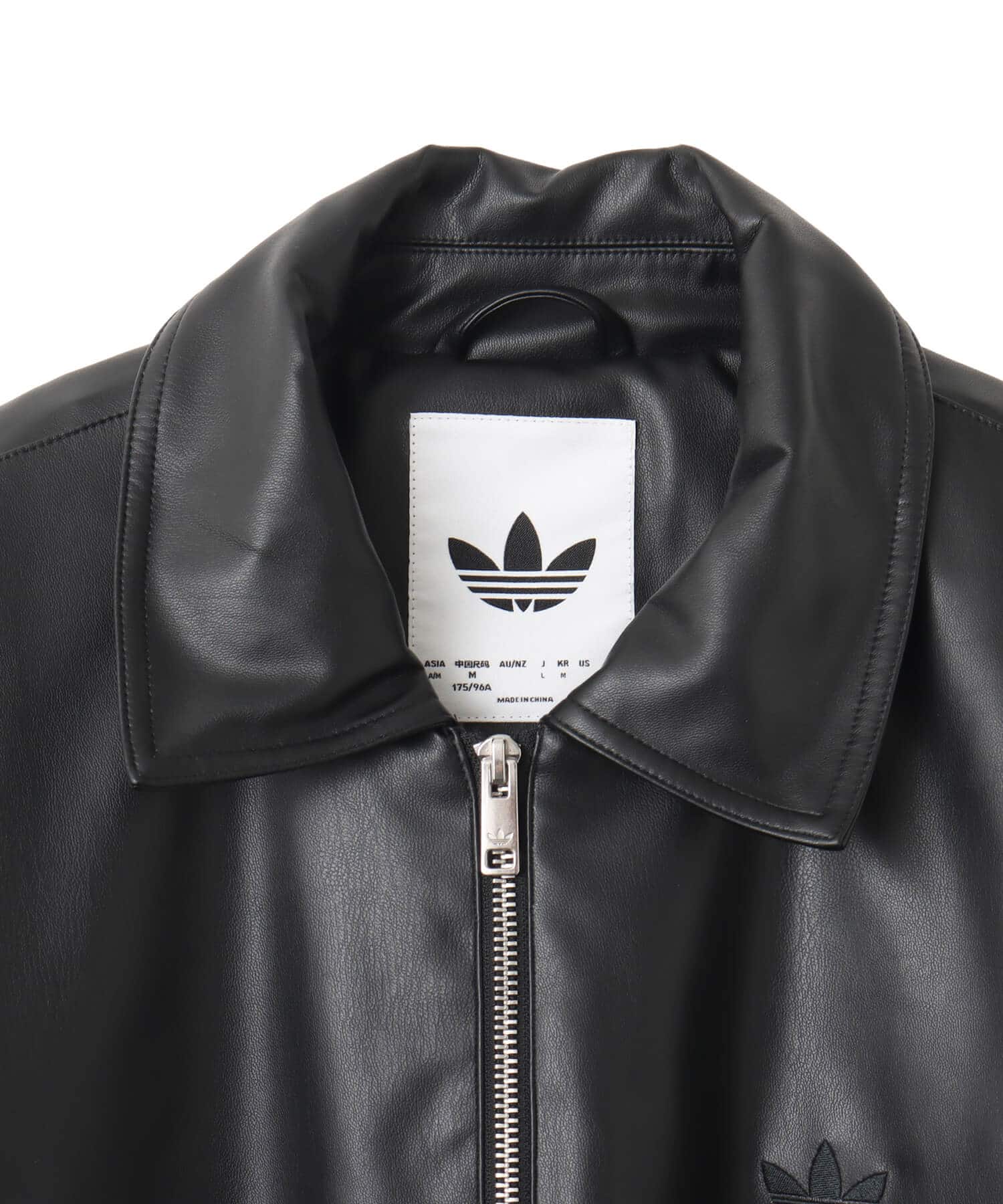 adidas PREMIUM ESSENTIALS PLEATHER BOMBER JACKET ブラックの画像