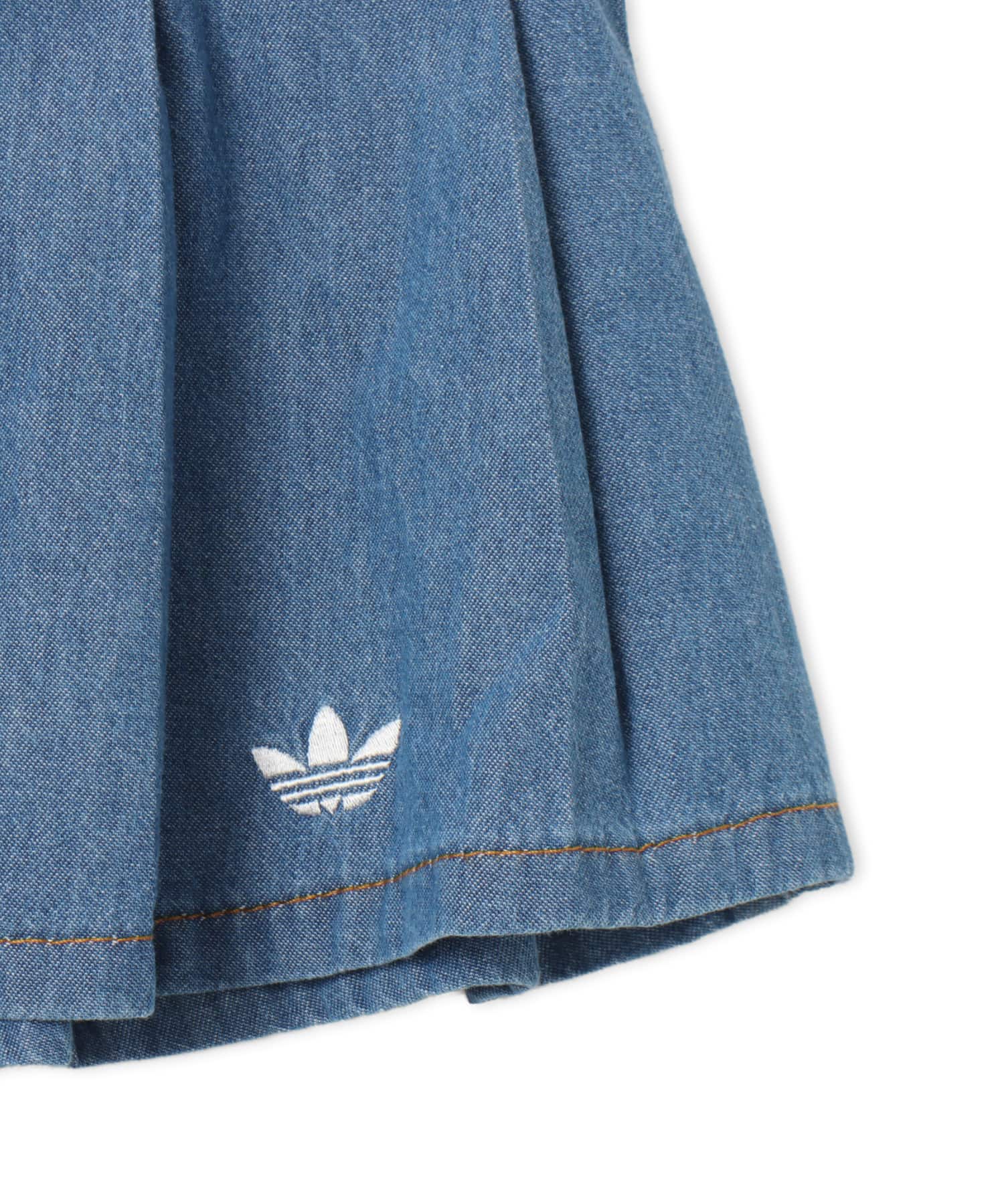 adidas DENIM PLEATED SKIRT インディゴデニムの画像