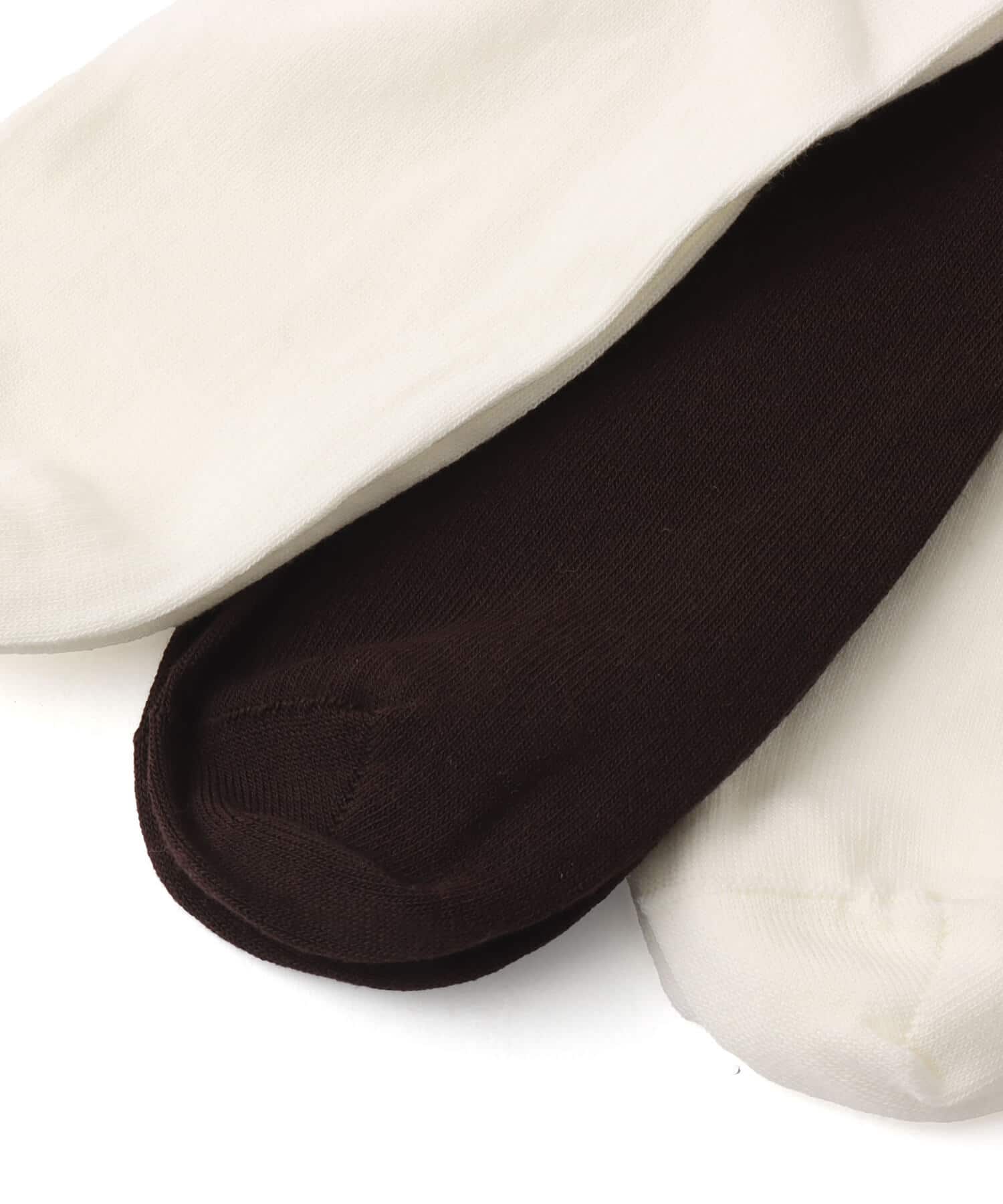 adidas 3 STRIPES CREW SOCKS 3 PAIRS オフホワイト/オーロラコーヒー/オフホワイトの画像