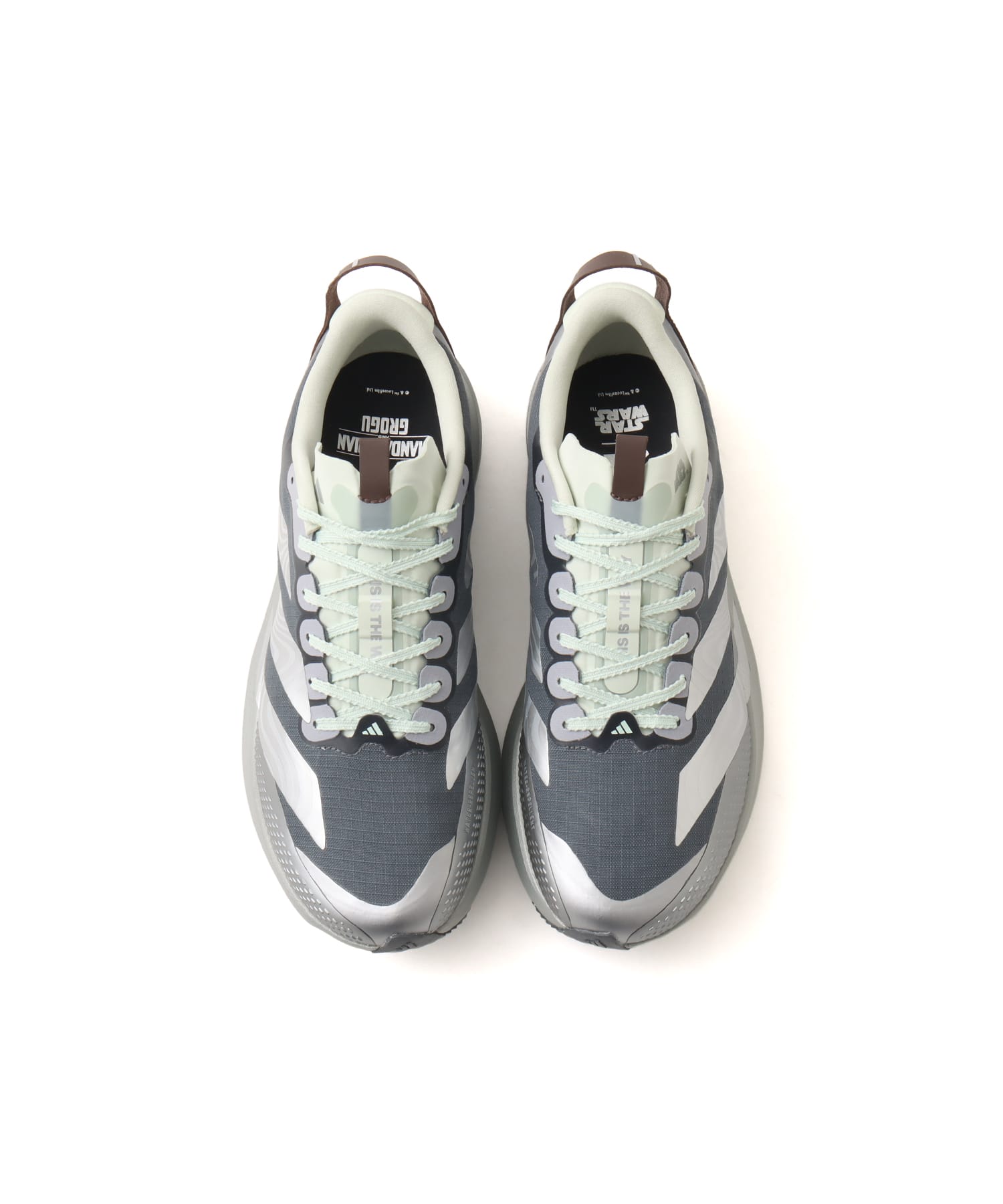 adidas Adizero EVO SL ATR M / The Mandalorian and Grogu GREY FIVE/MATTE SILVER/LINEN GREENの画像