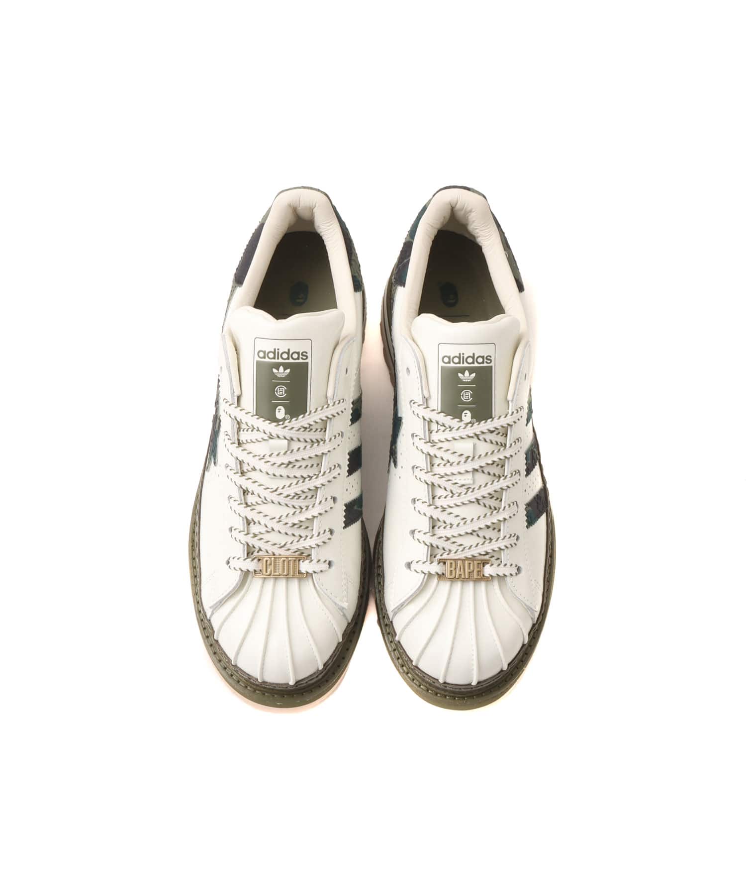 adidas CLOT X BAPE SUPERSTAR BY EDISON CHEN OWHITE/BRANCH/OLICARの画像