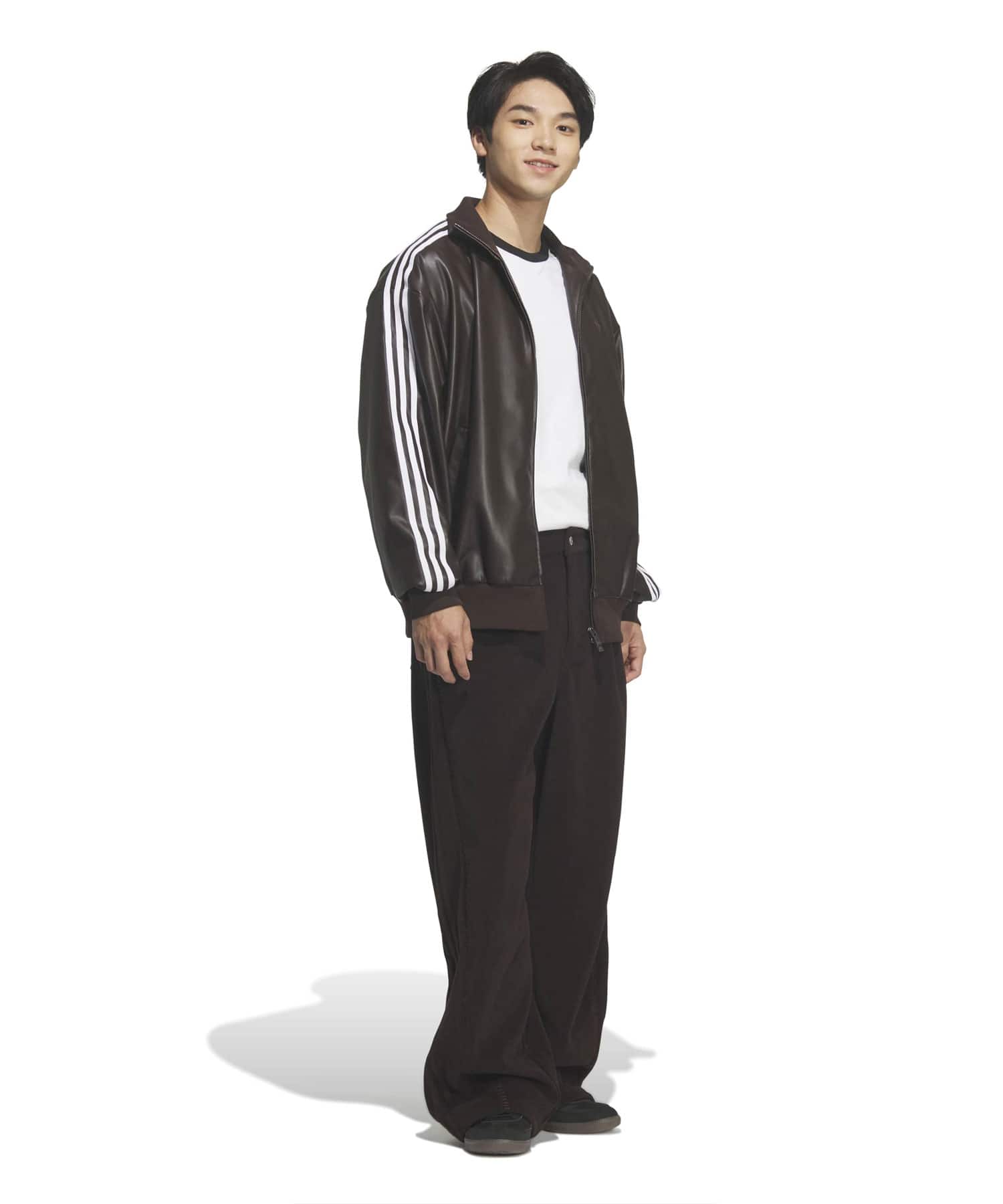 adidas PLEATHER 3STRIPES TRACK TOP オーロラコーヒーの画像