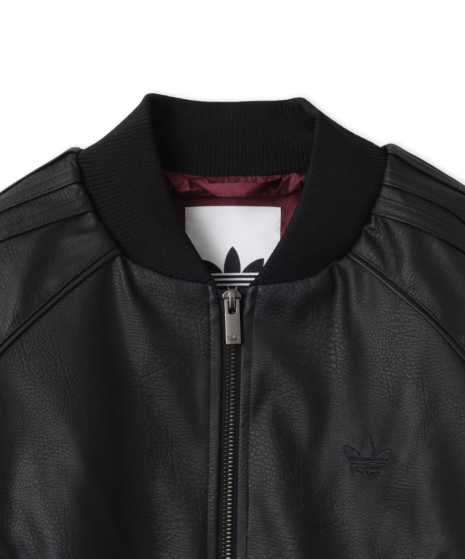 adidas PLEATHER SST TRACKTOP ブラック/マルーンの画像