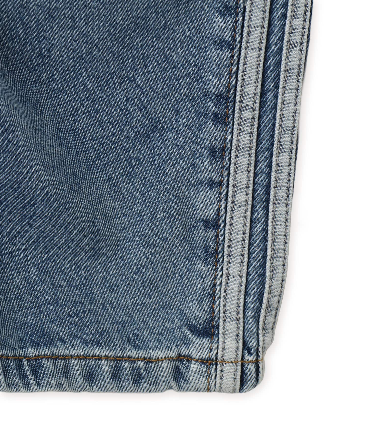 adidas HIGH RISE BARREL LEG DENIM PANT ウォーンブルーデニムの画像