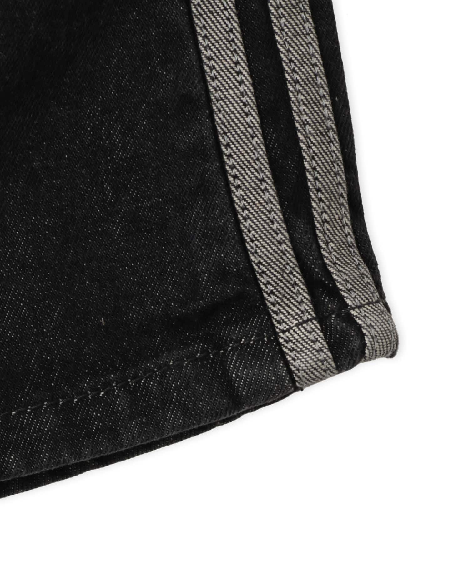 adidas 3 STRIPES MINI SKIRT DENIM トゥルーブラックデニムの画像