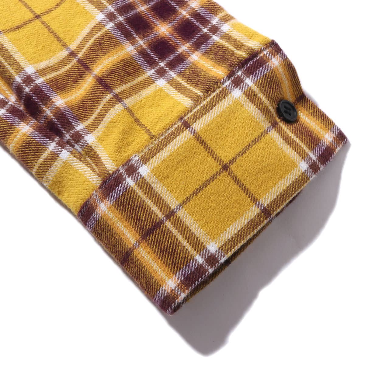atmos pink ロング チェック シャツ YELLOWの画像