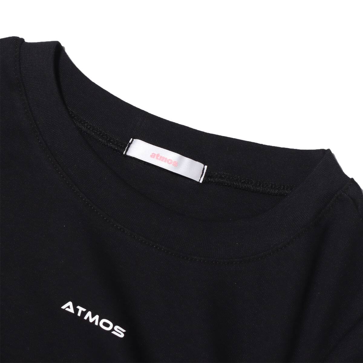 atmos pink サイド絞り ロゴトップス BLACKの画像