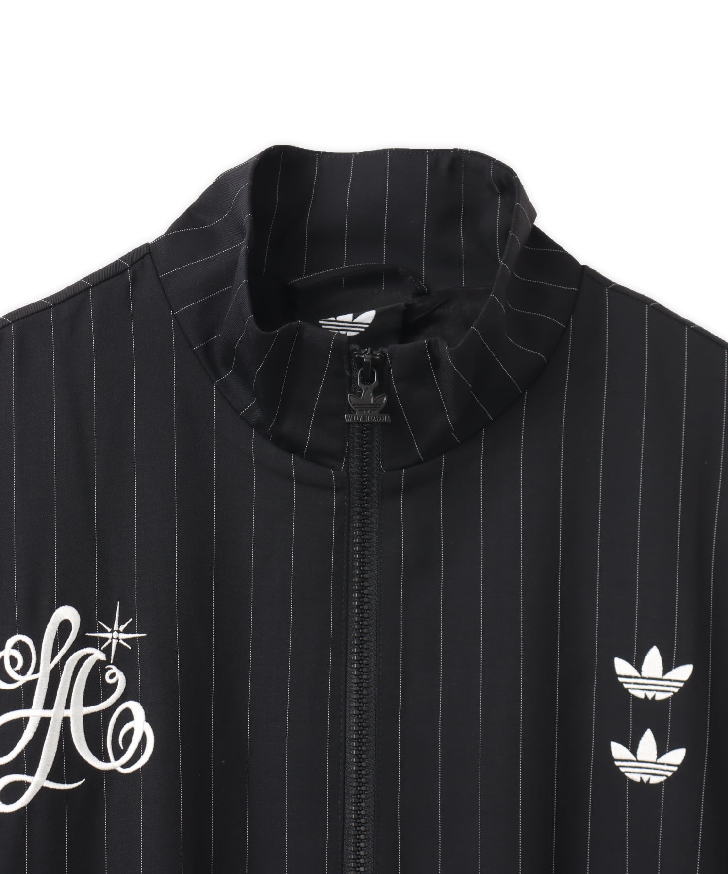 adidas CHAVARRIA PINSTRIPE TRACK JACKET ブラック/ホワイトの画像