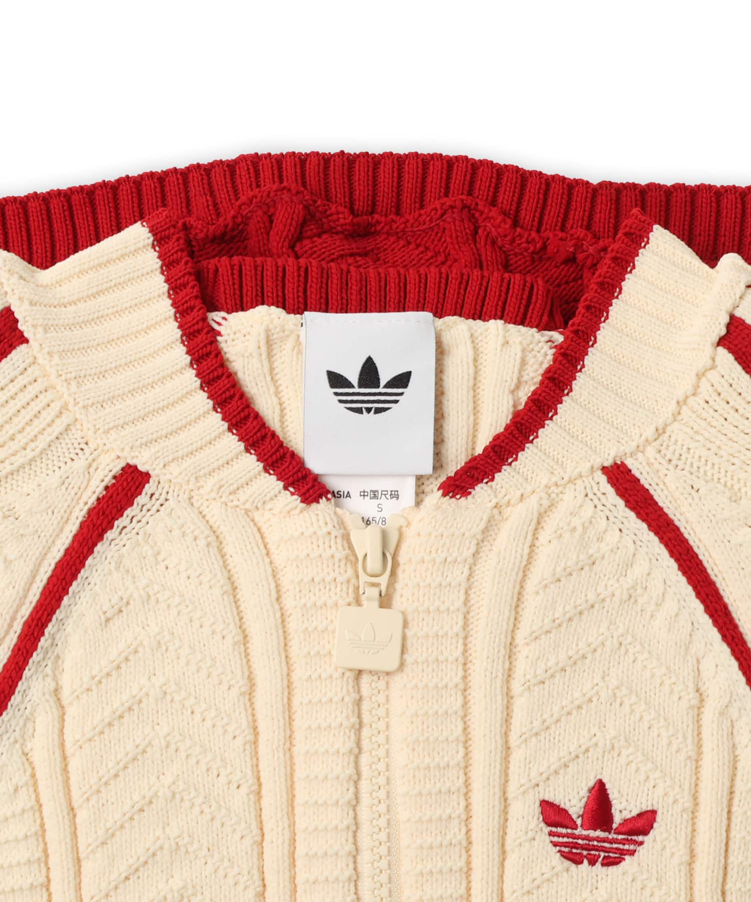 adidas SST TRACKTOP ウォームバニラ/チームビクトリーレッドの画像