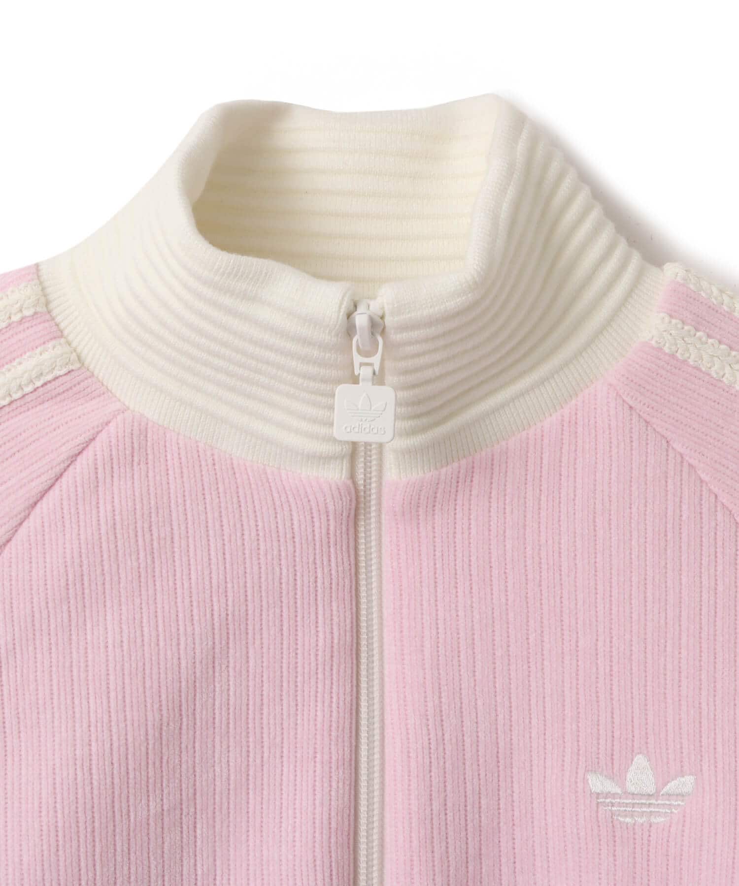 adidas VELOUR KNIT TRACK TOP  クリアピンクの画像