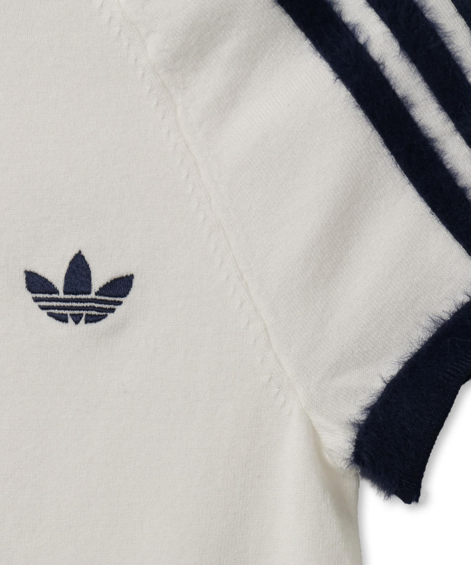 adidas KNITTED TEE クラウドホワイト/ナイトインディゴの画像