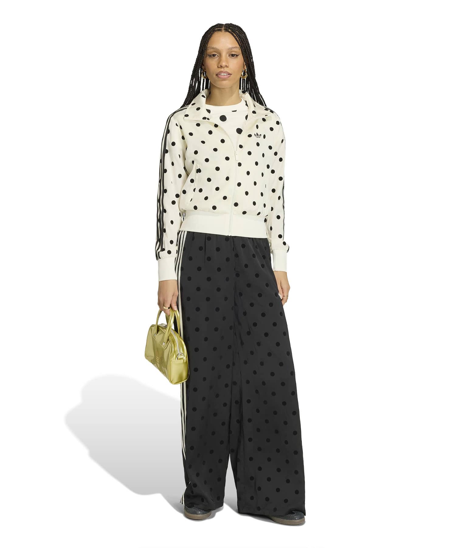 adidas SATIN POLKA DOTS TT Track Top オフホワイトの画像