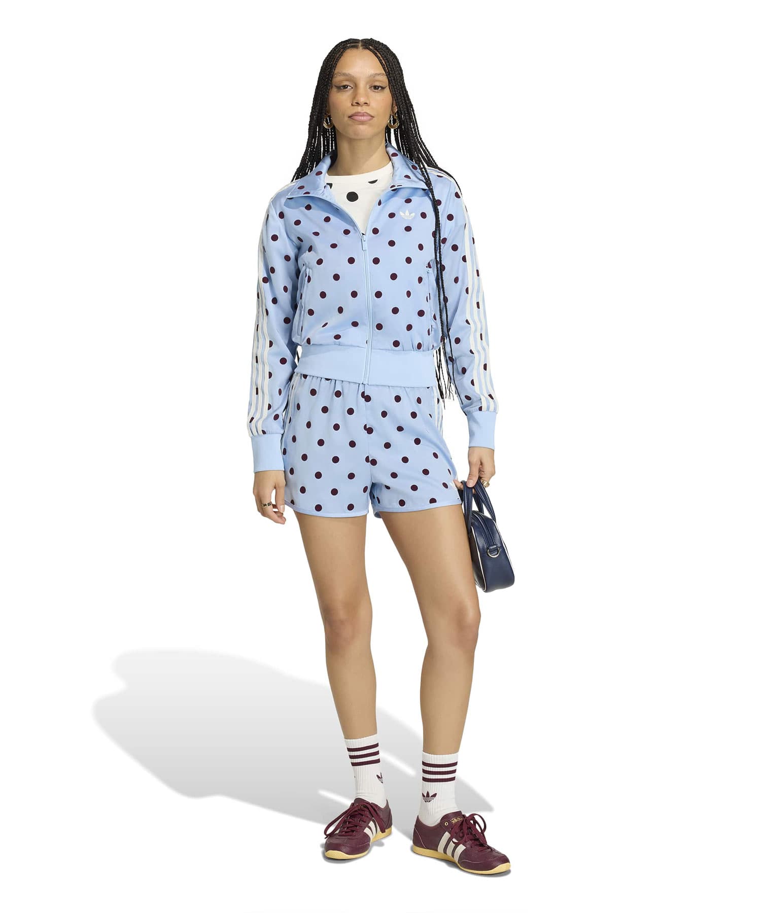 adidas SATIN POLKA DOTS TT Track Top クリアスカイの画像