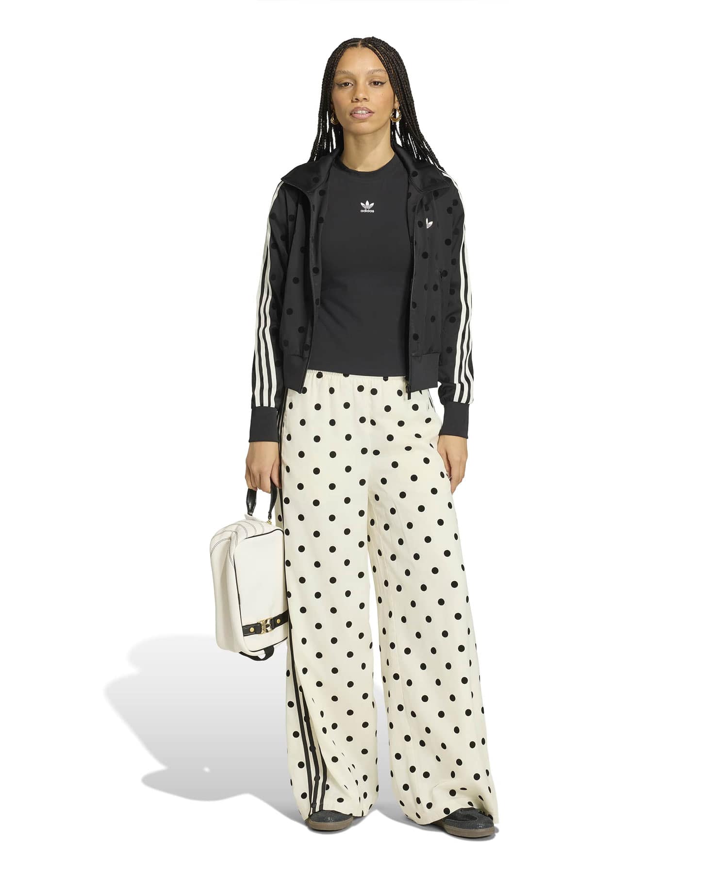 adidas WIDE LEG PANTS オフホワイトの画像