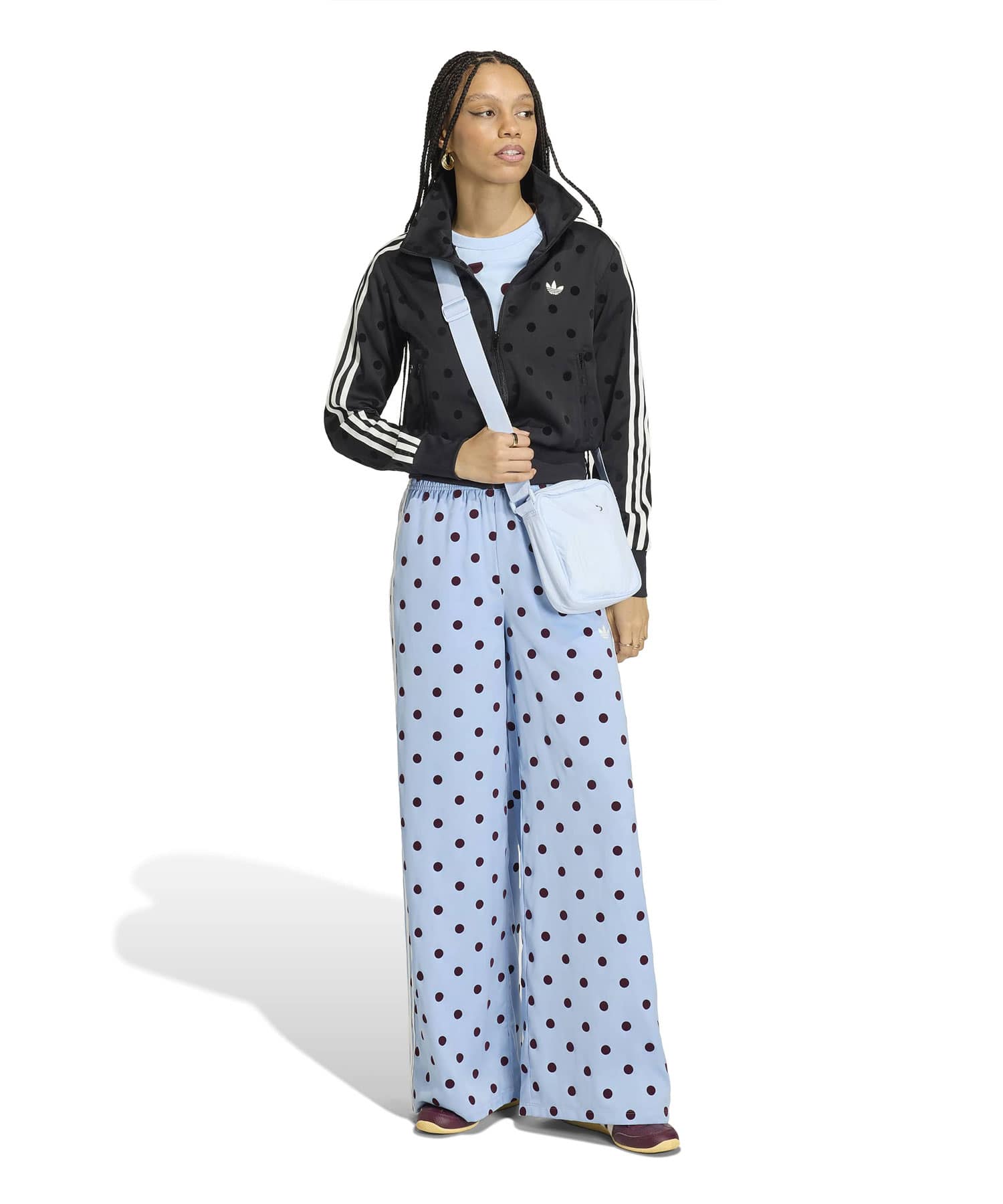 adidas SATIN POLKA DOTS WIDE LEG PANT クリアスカイの画像
