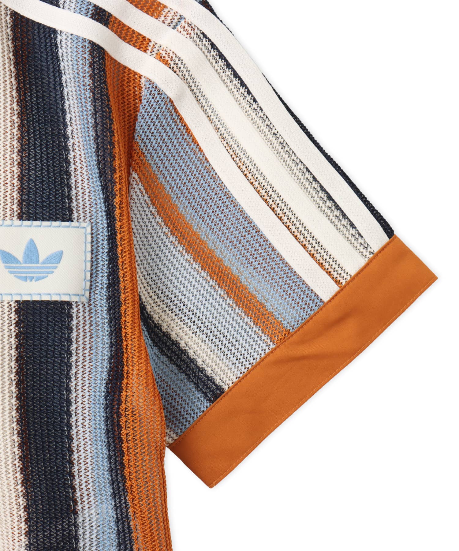 adidas SUMMER GLOW STRIPED CROPPED POLO マルチカラー/ラスティックオレンジの画像