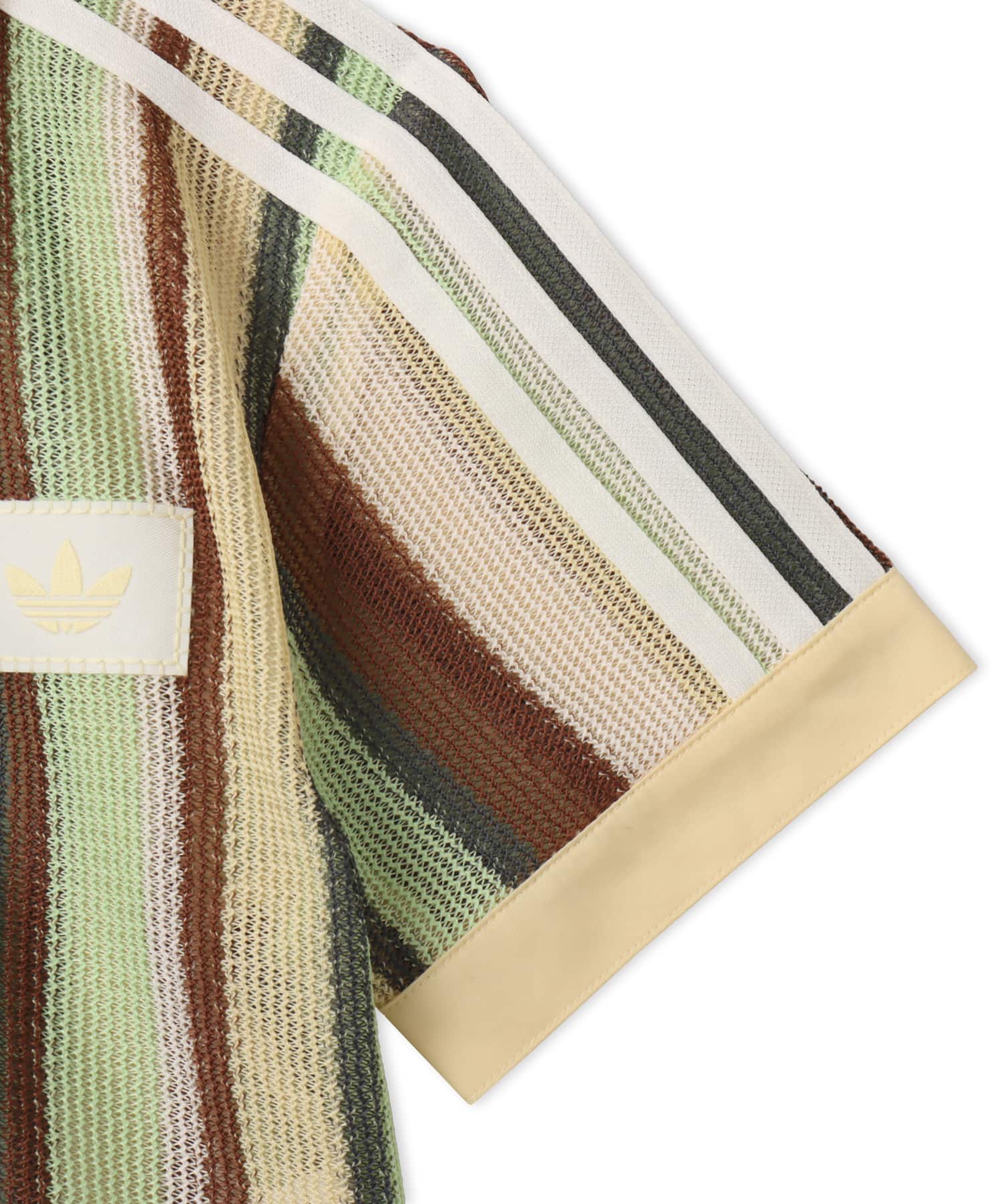 adidas SUMMER GLOW STRIPED CROPPED POLO マルチカラー/イージーイエローの画像
