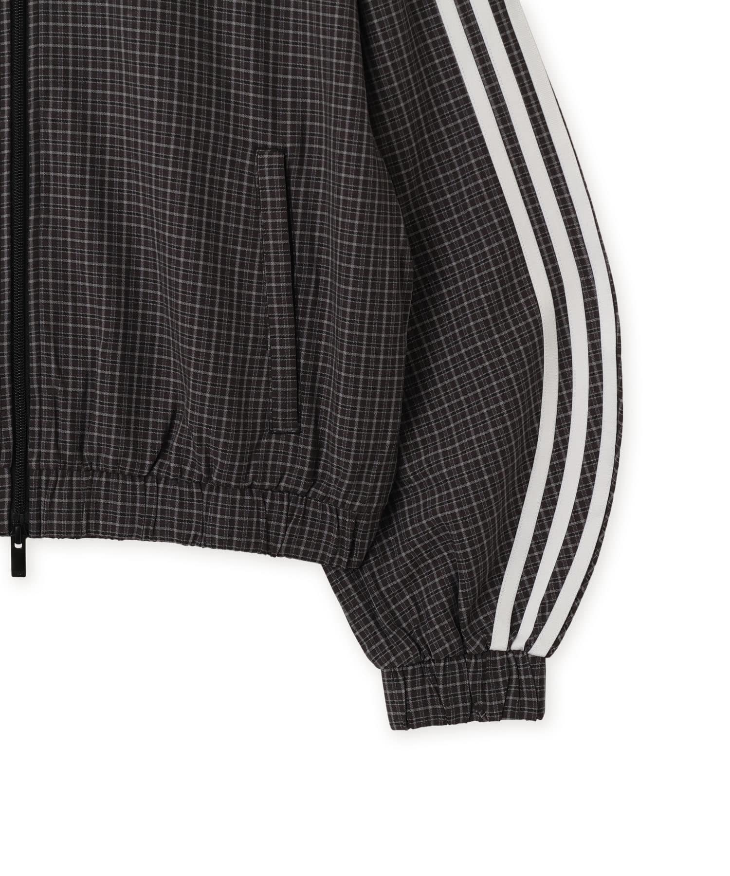 adidas CHECKS TRACK TOP ブラック/グレースリーの画像