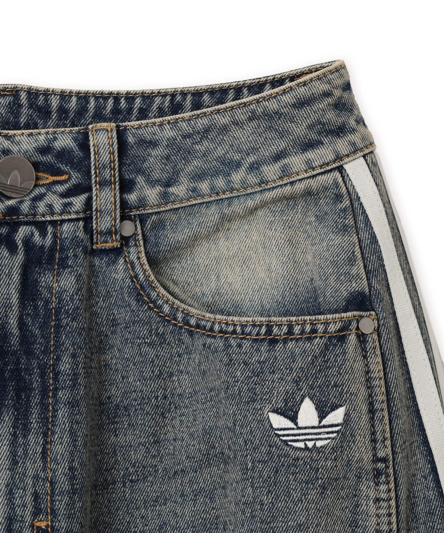 adidas DENIM BARREL PANTS インディゴデニムの画像