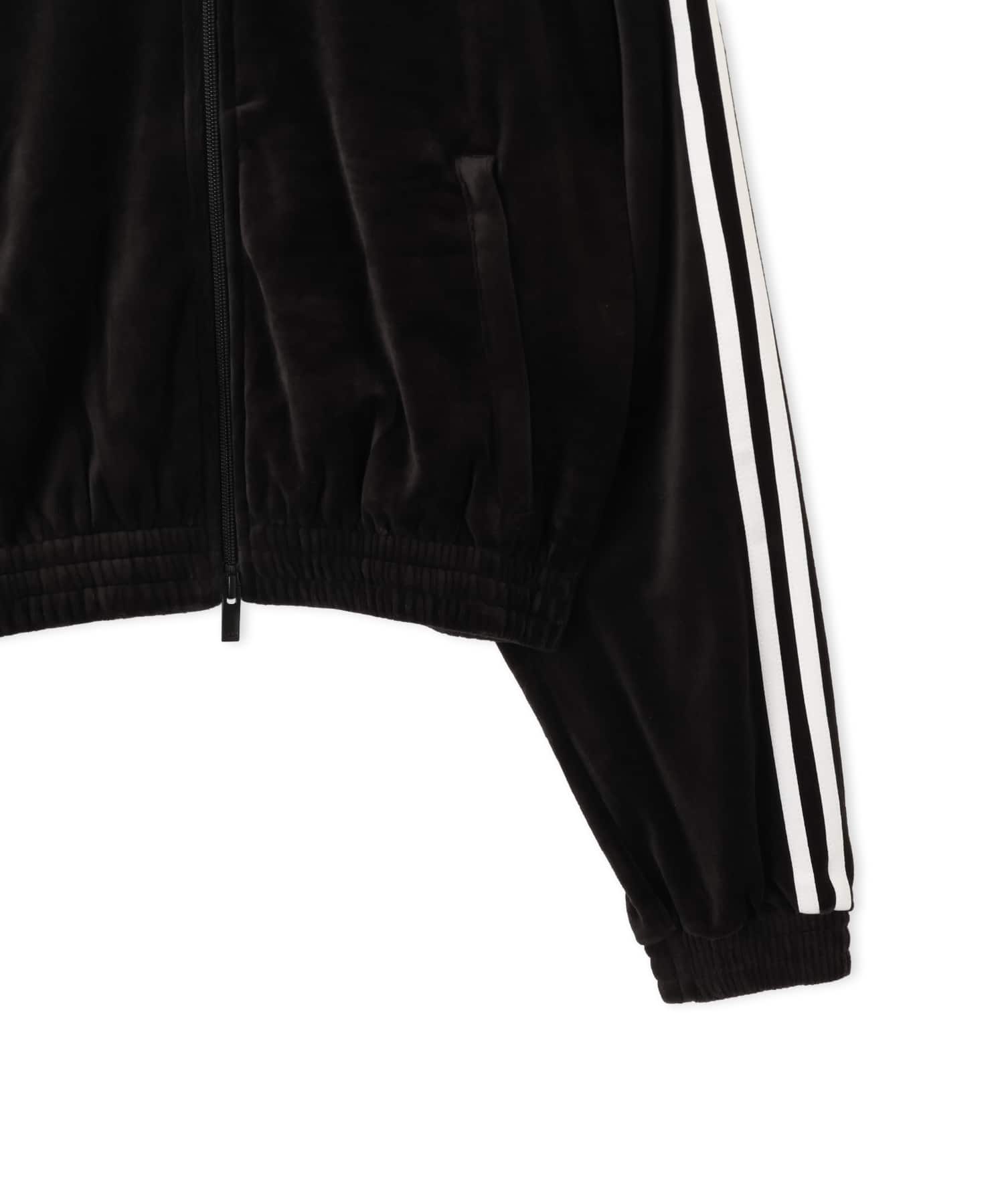 adidas PLEATED VELOUR TRACK TOP ブラックの画像