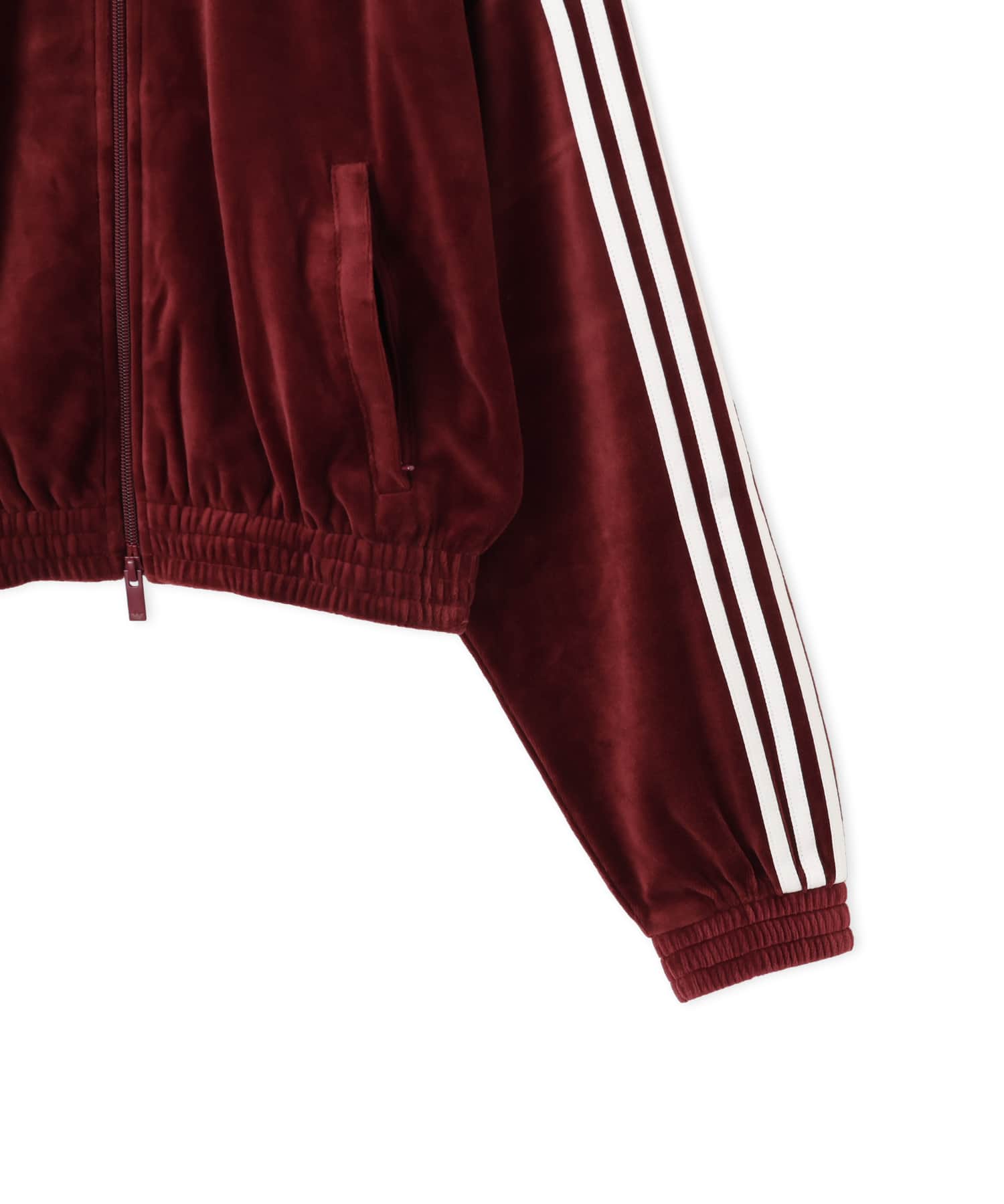 adidas PLEATED VELOUR TRACK TOP シャドーレッドの画像