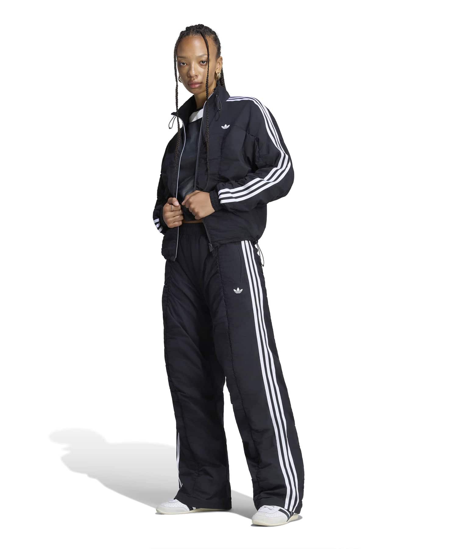adidas ADILENIUM RUFFLED TRACK JACKET ブラックの画像