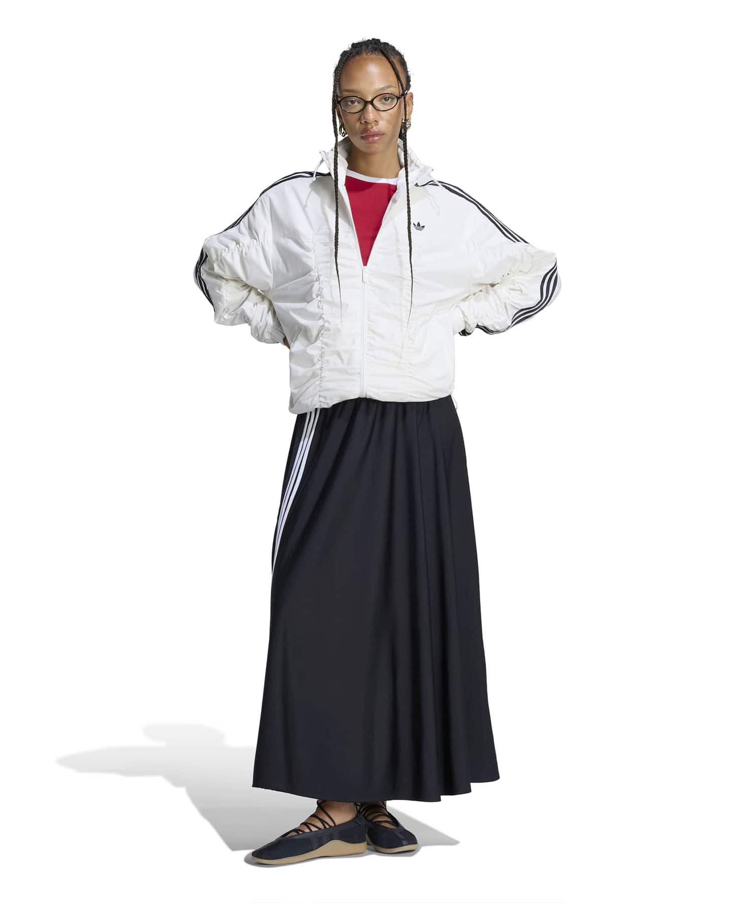 adidas ADILENIUM RUFFLED TRACK JACKET オフホワイトの画像