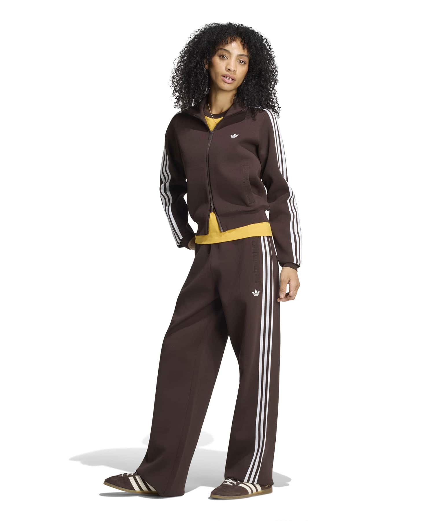 adidas ADILENIUM SLIM KNIT TRACK TOP オーロラコーヒーの画像