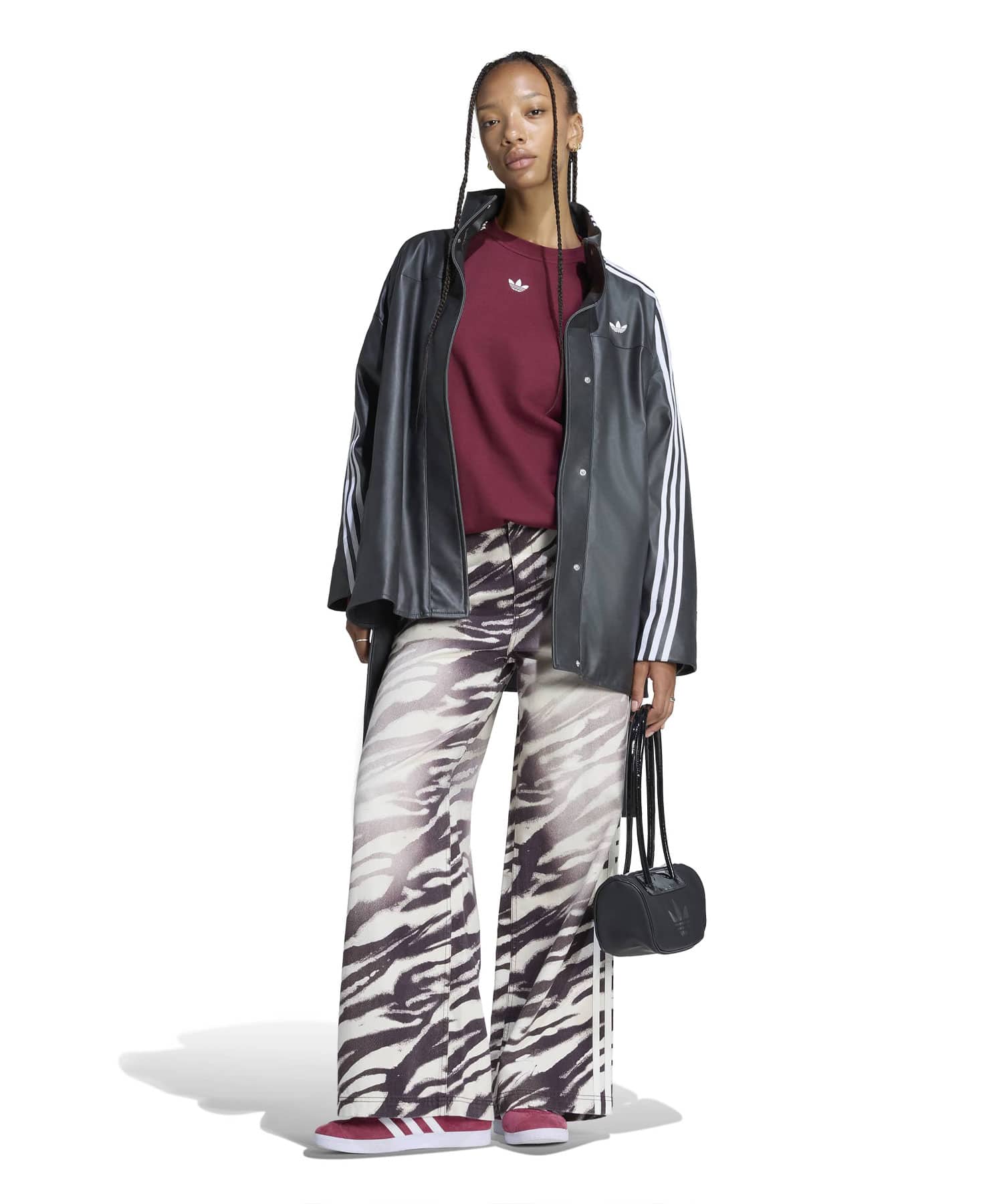 adidas ADILENIUM PLEATHER JACKET ブラックの画像