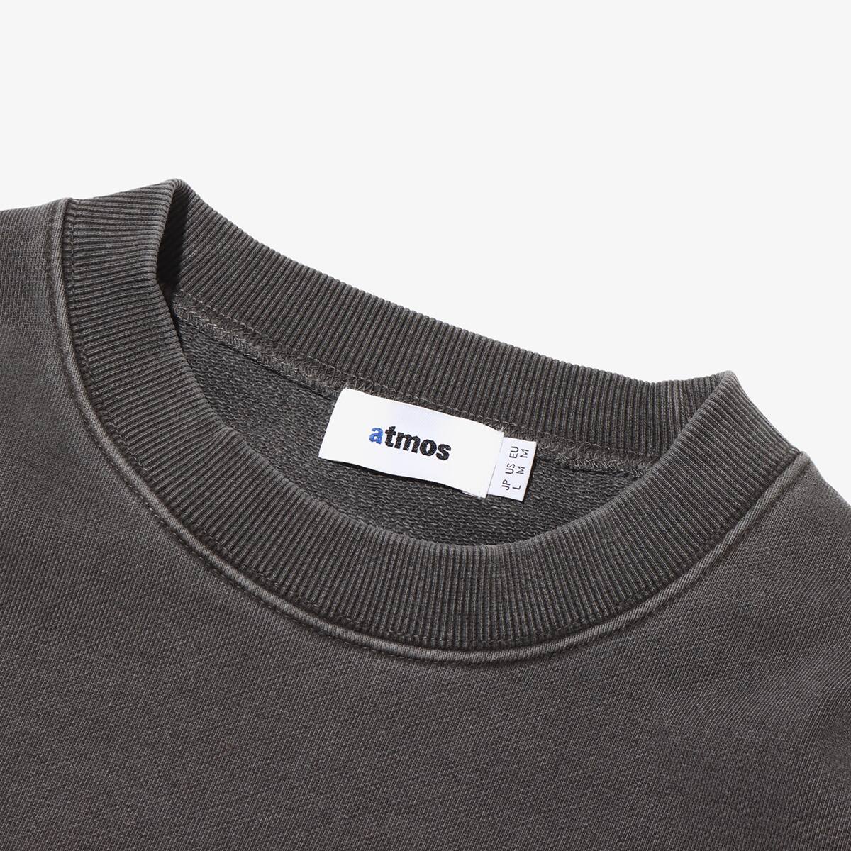 atmos Pigment Dyed Crewneck Sweatshirt BLACKの画像
