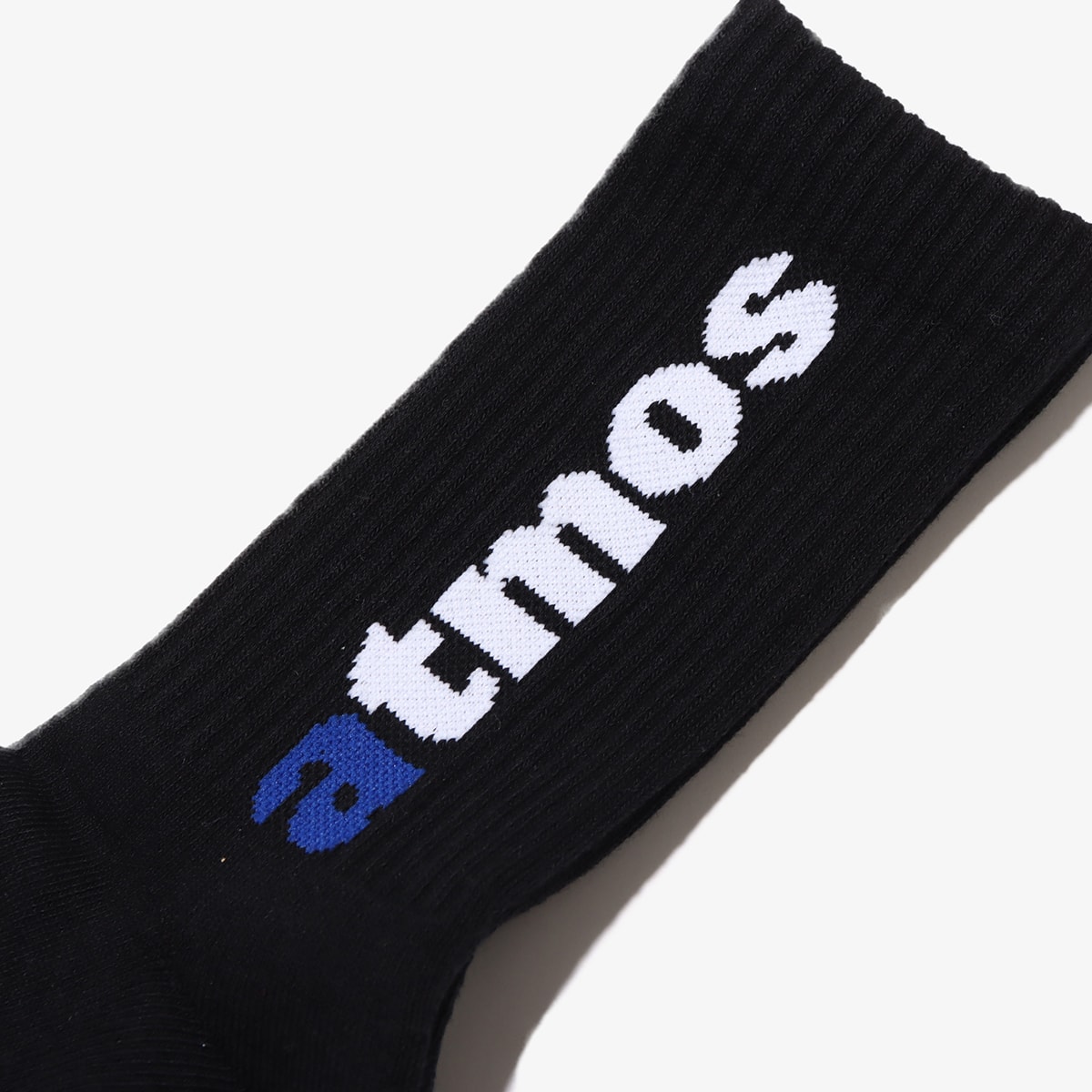 お歳暮 人気 LOGO JACQUARD atmos SOCKS ジャガードロゴ BLACK（アトモス レッグウェア