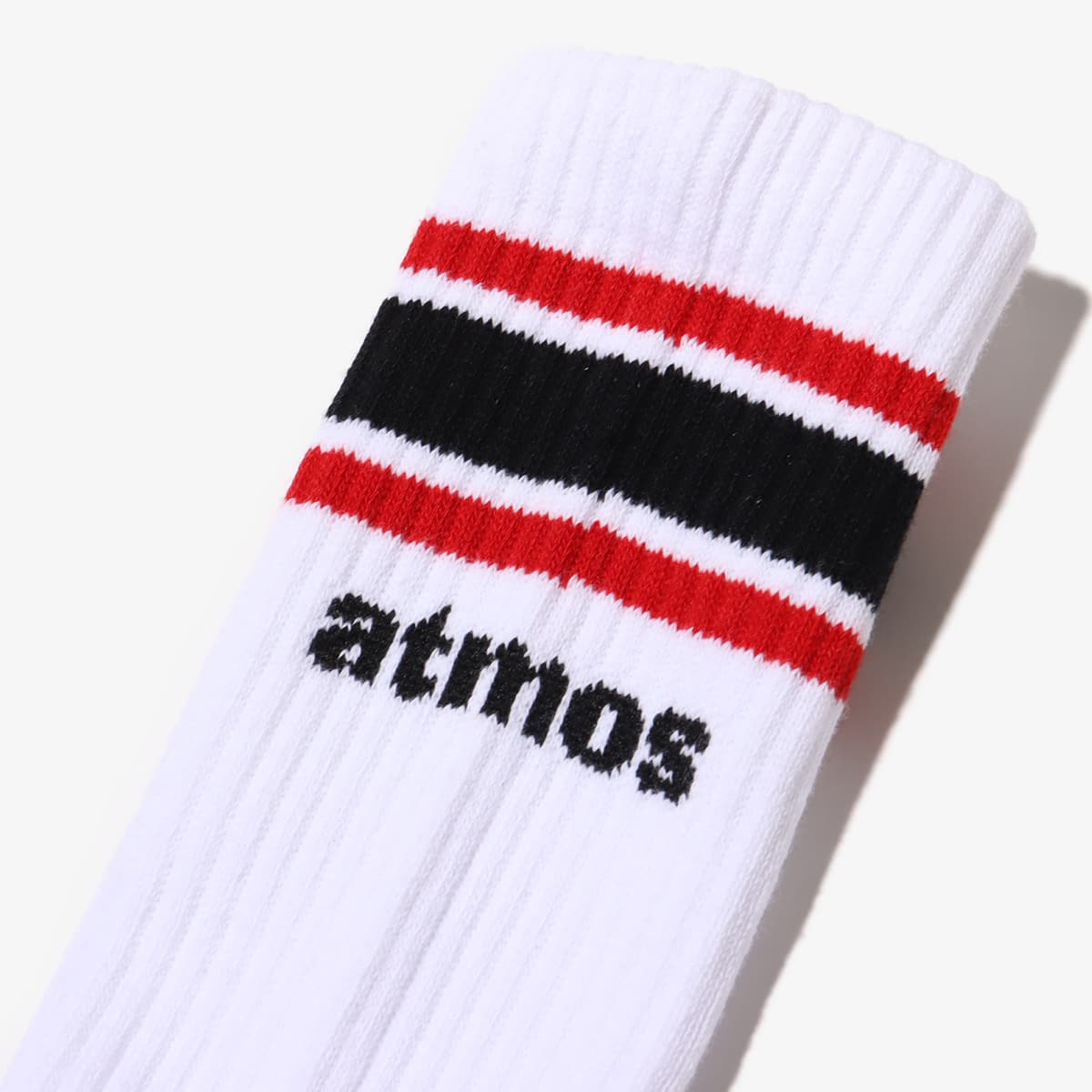 atmos COLOR LINE SOCKS WHITE X RED