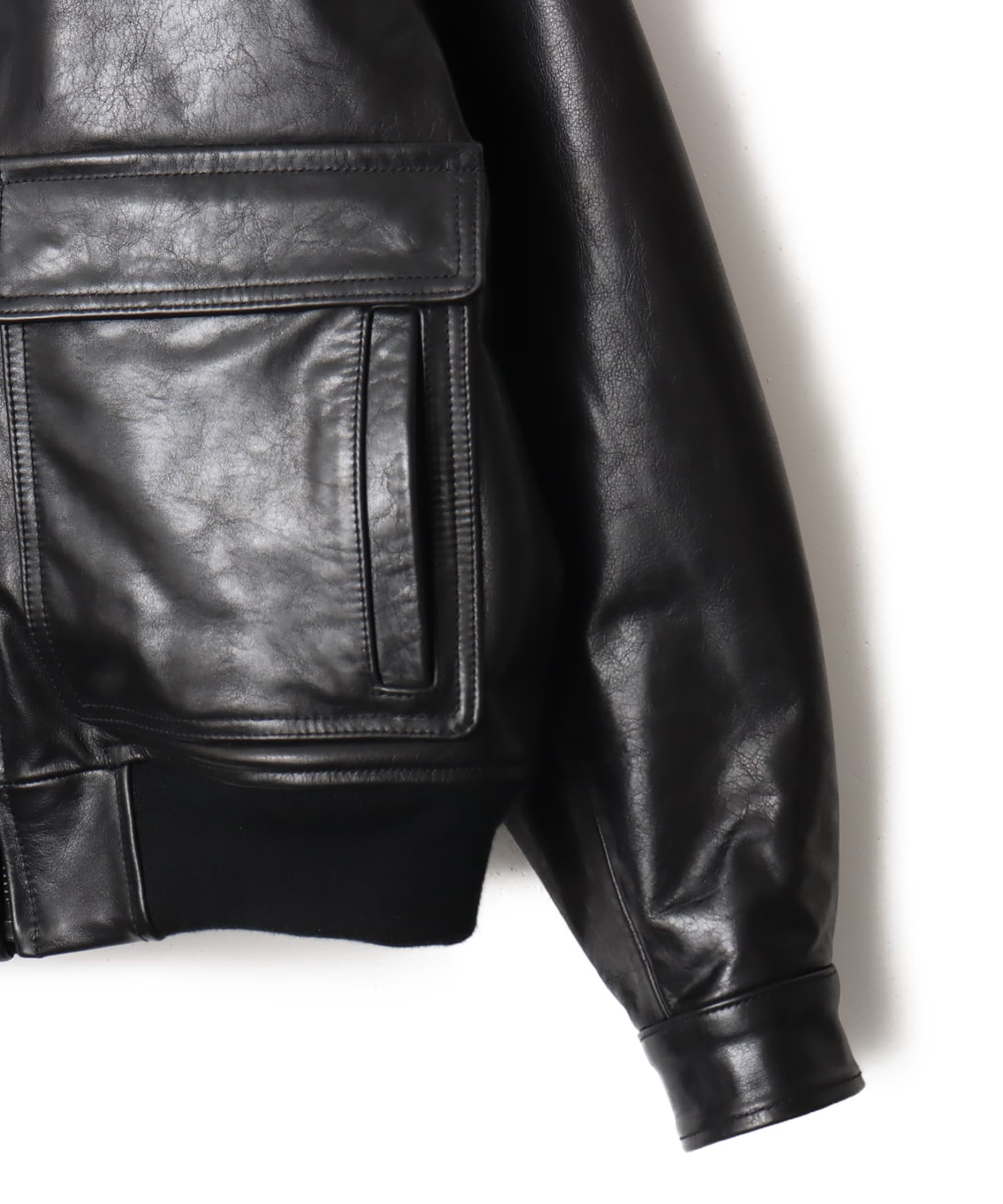 atmos Buffalo Leather Jacket BLACKの画像