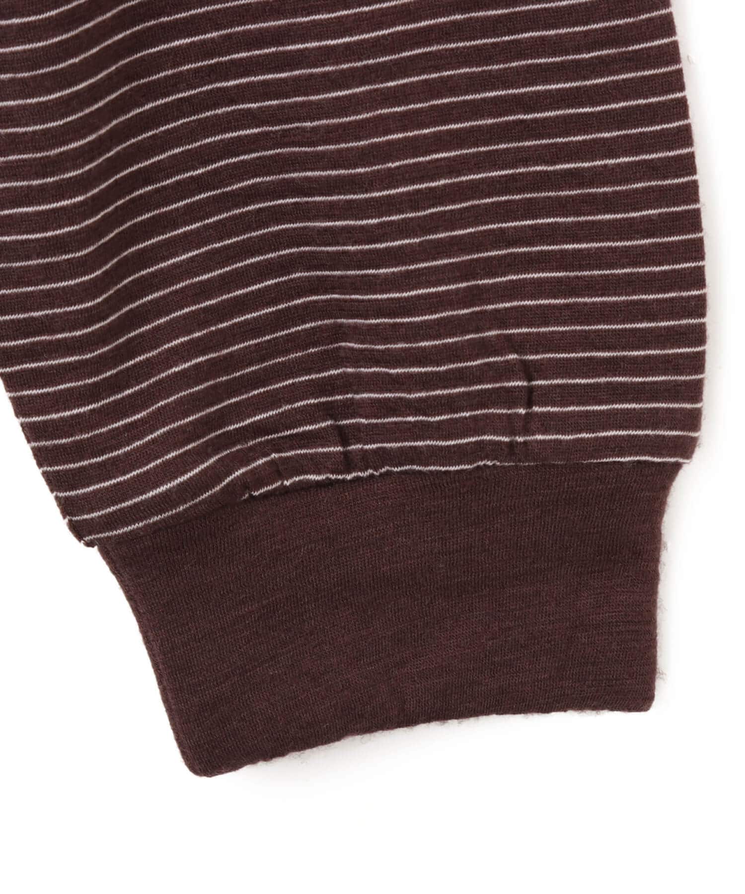 atmos Merino Wool Knit Border LS T-Shirt BROWNの画像