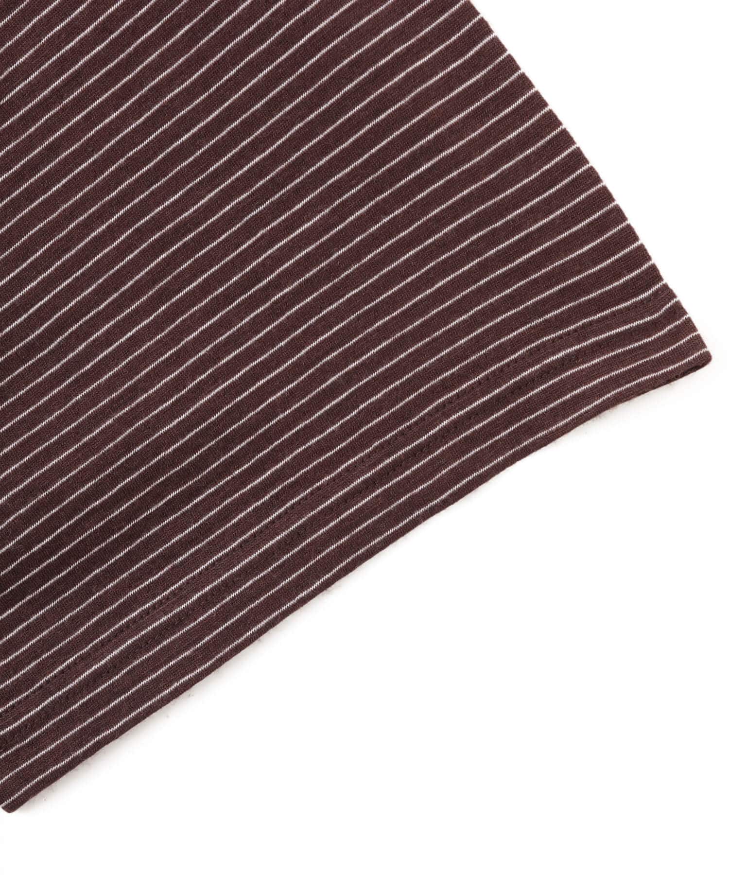atmos Merino Wool Knit Border T-Shirt BROWNの画像