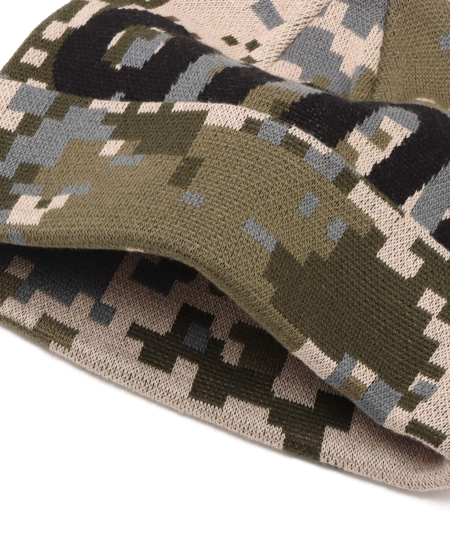 atmos LOGO Knit Cap CAMOUFLAGE KHAKIの画像