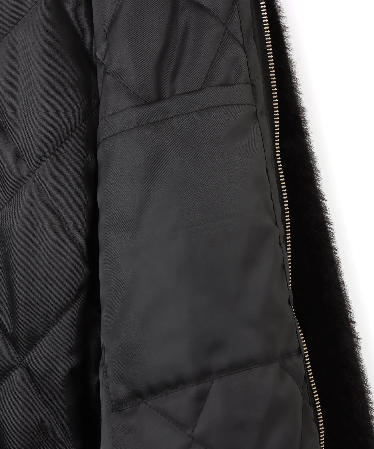 atmos Faux Fur Hoodie Jacket BLACKの画像